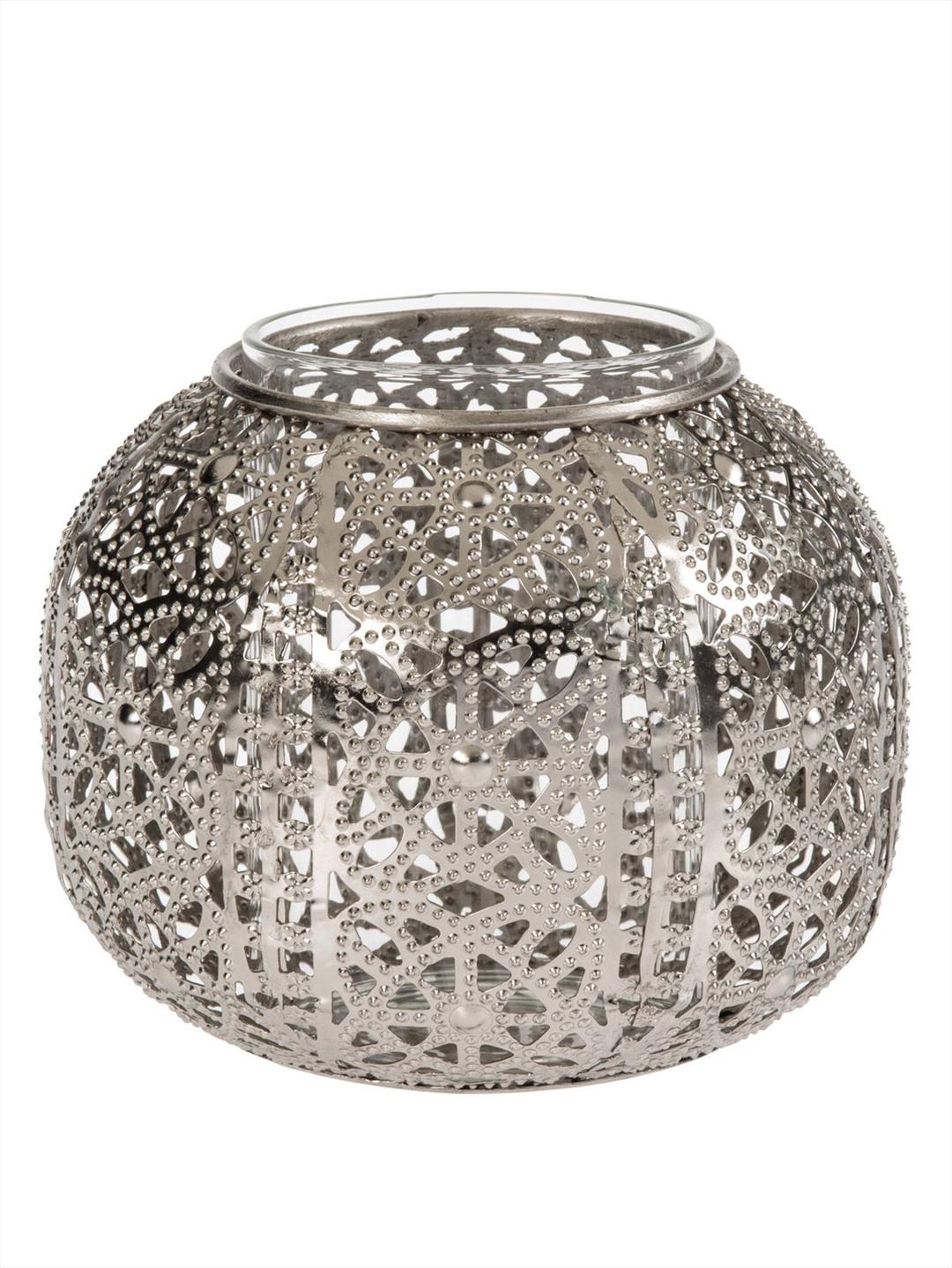 Ajur Metal Tealight Mumluk S Silver