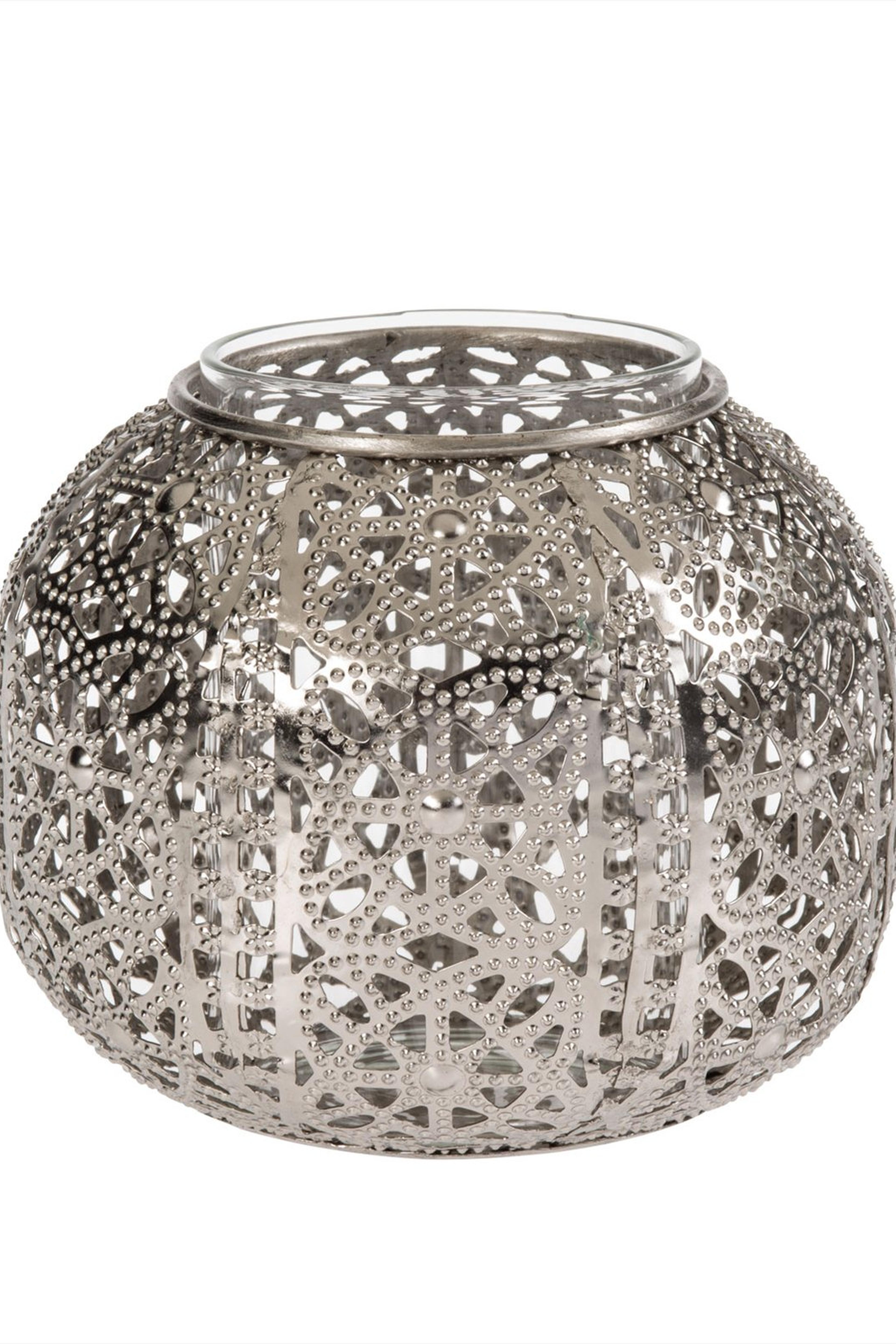 Ajur Metal Tealight Mumluk S Silver