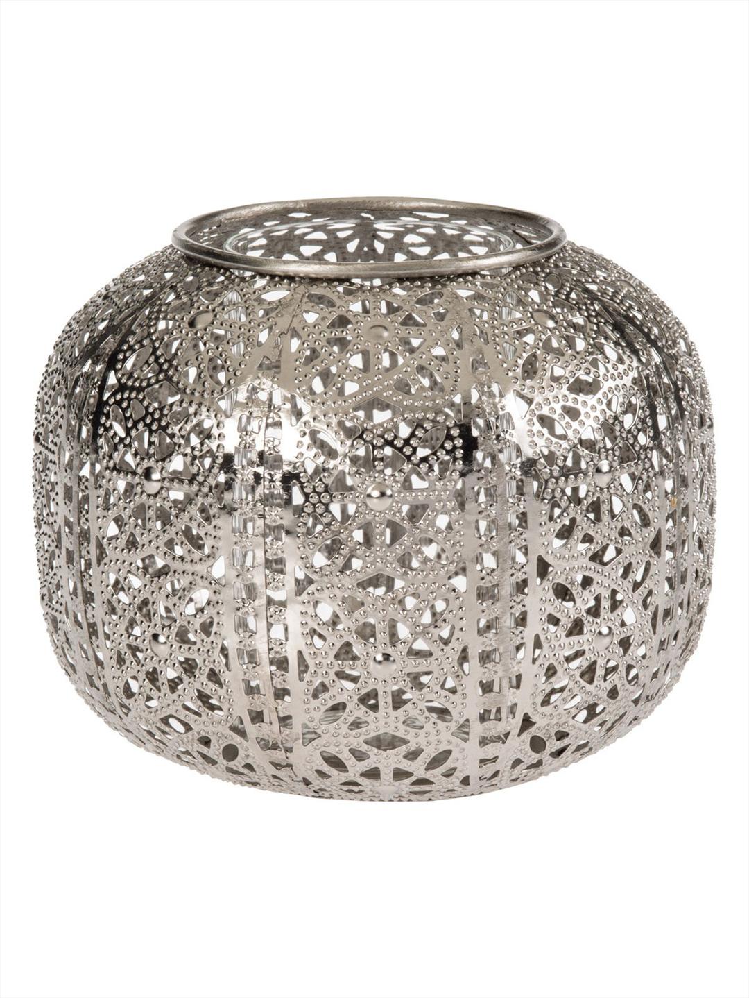 Silver Ajur Metal Tealight Mumluk L