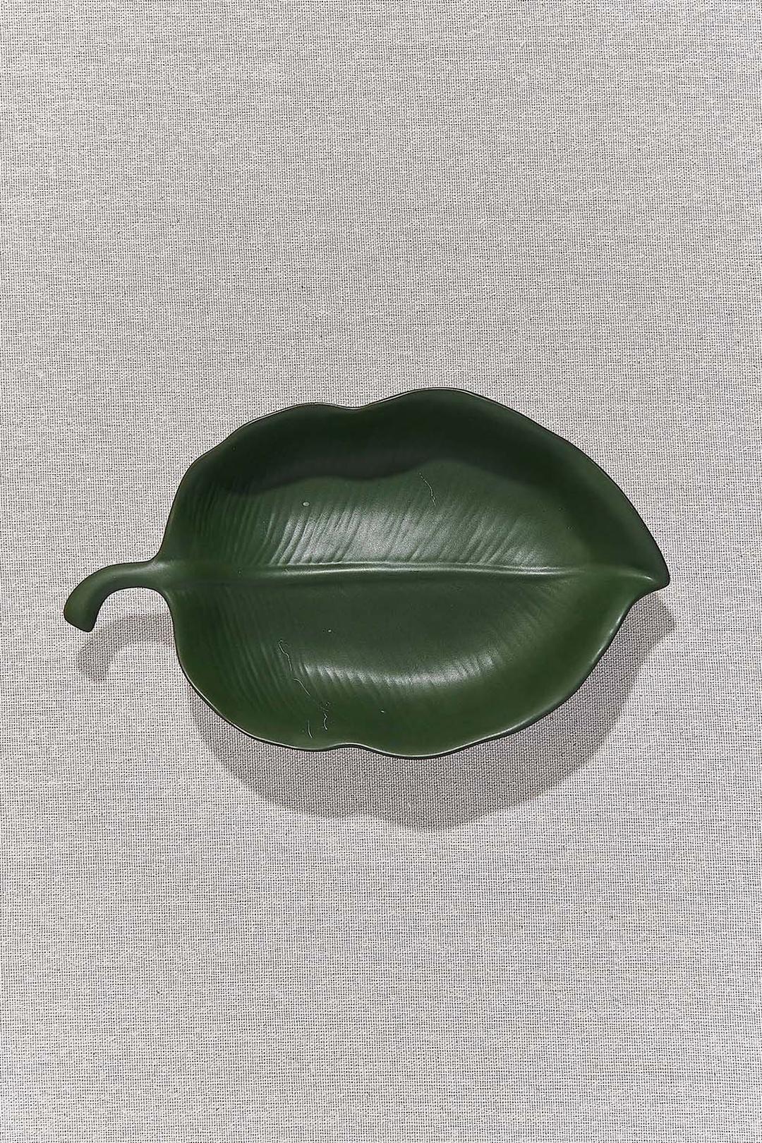 Leaf 2 Seramik Dekoratif Tabak S
