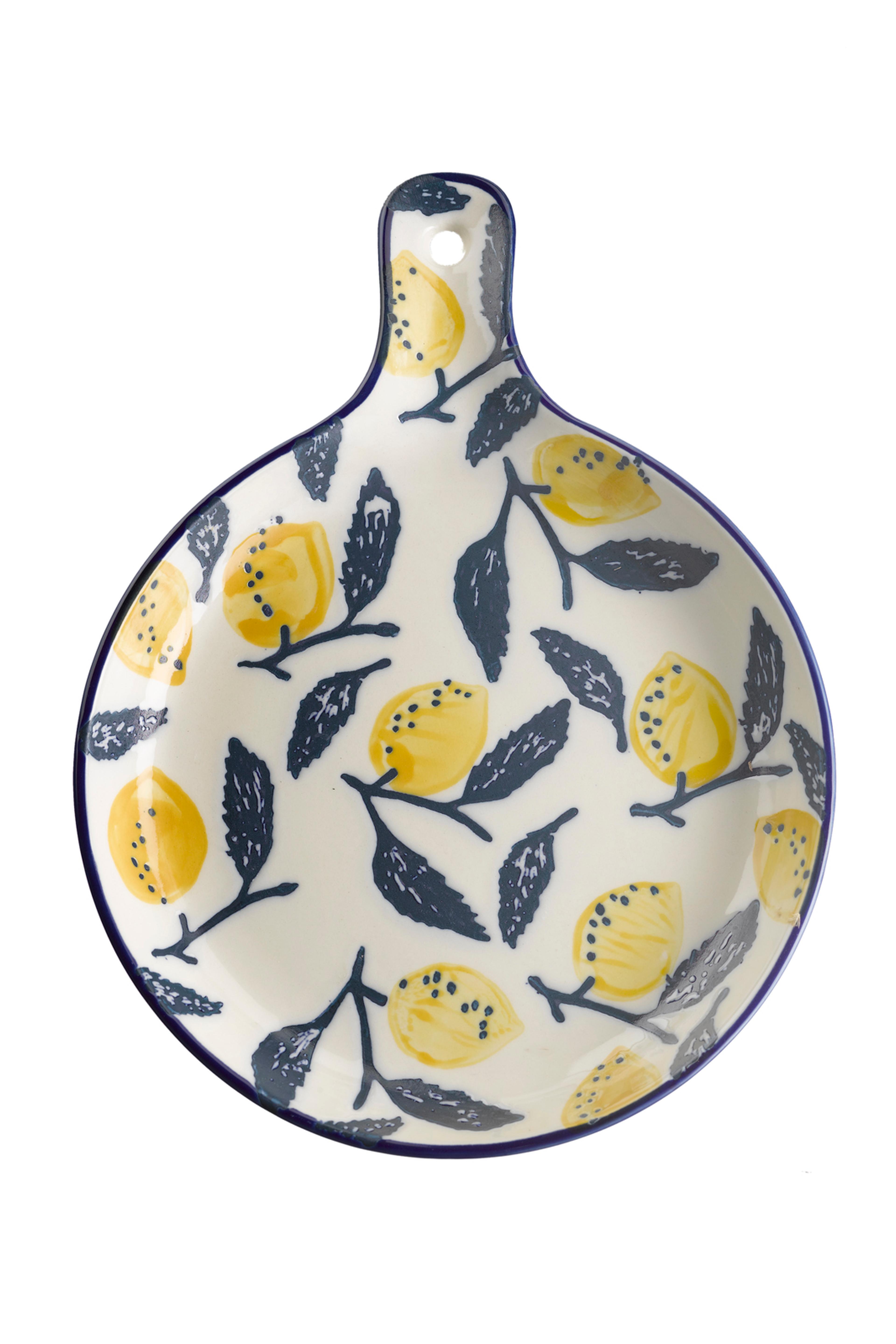 Lemon Round Ceramic Serving Plate