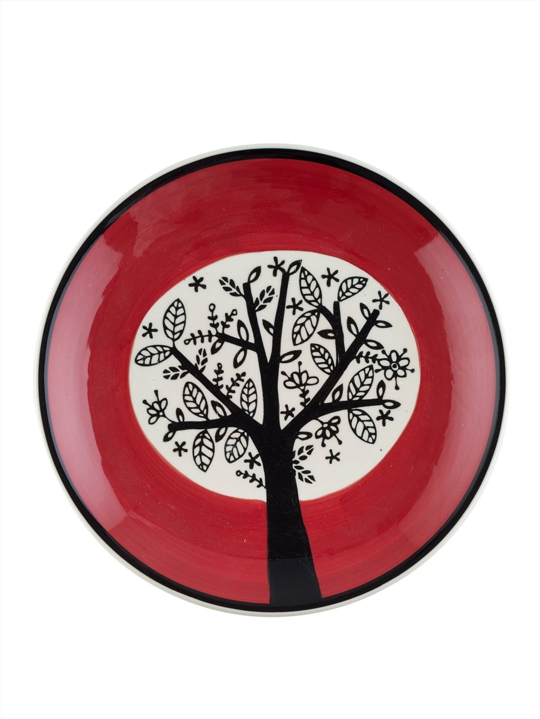 Masterart Red Ceramic Cake Plate (20 cm)