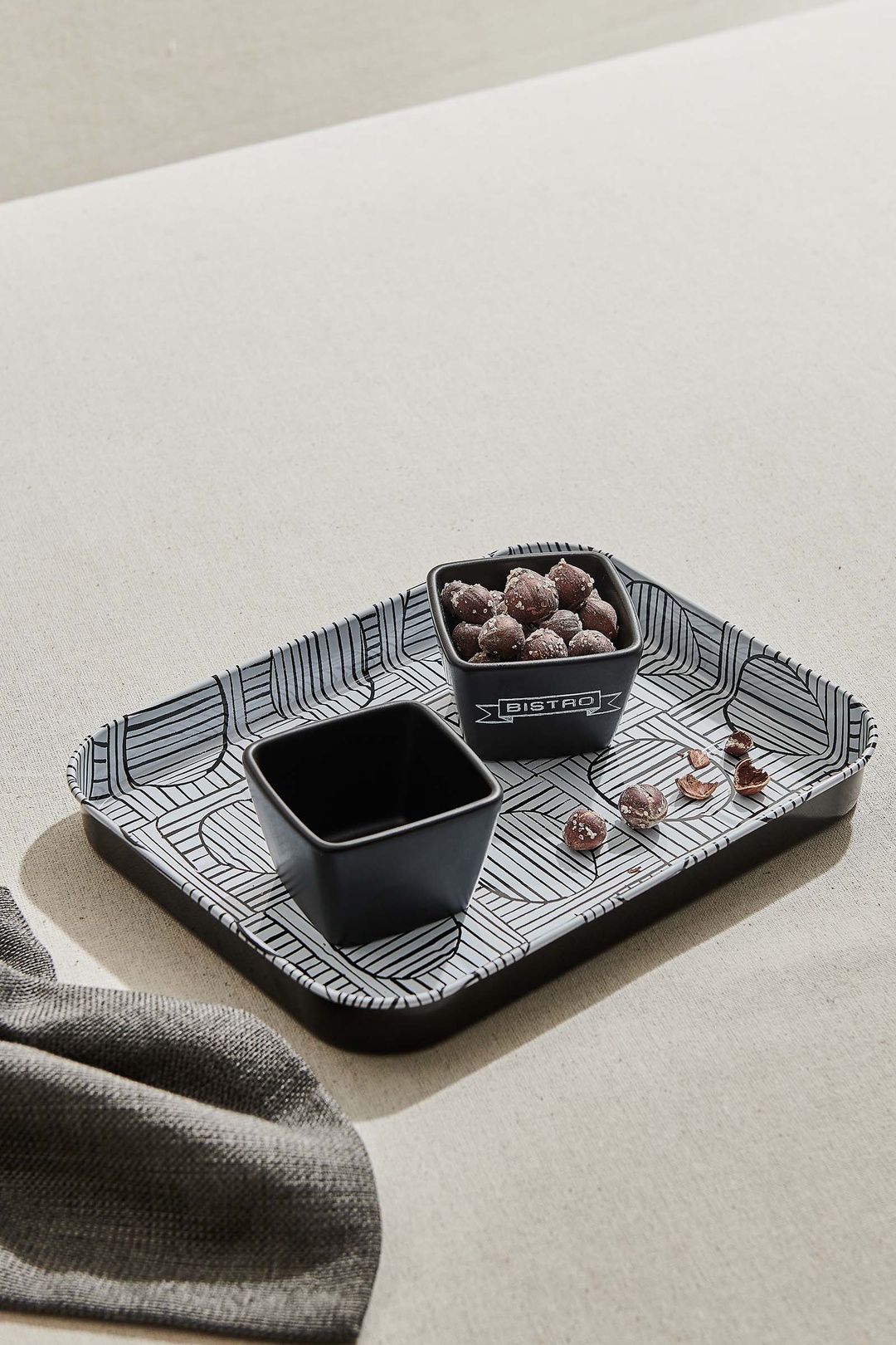 Black Bistro Ceramic Serving Bowl