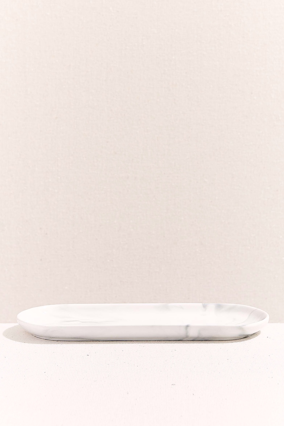 Marble Porselen Servis Tabağı Oval Gri