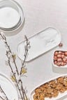 Marble Porselen Servis Tabağı Oval Gri
