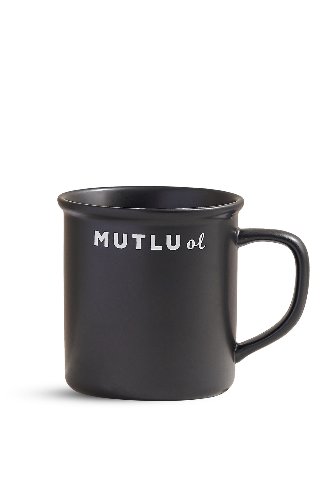 "Mutlu Ol" Siyah Beyaz Seramik Kupa