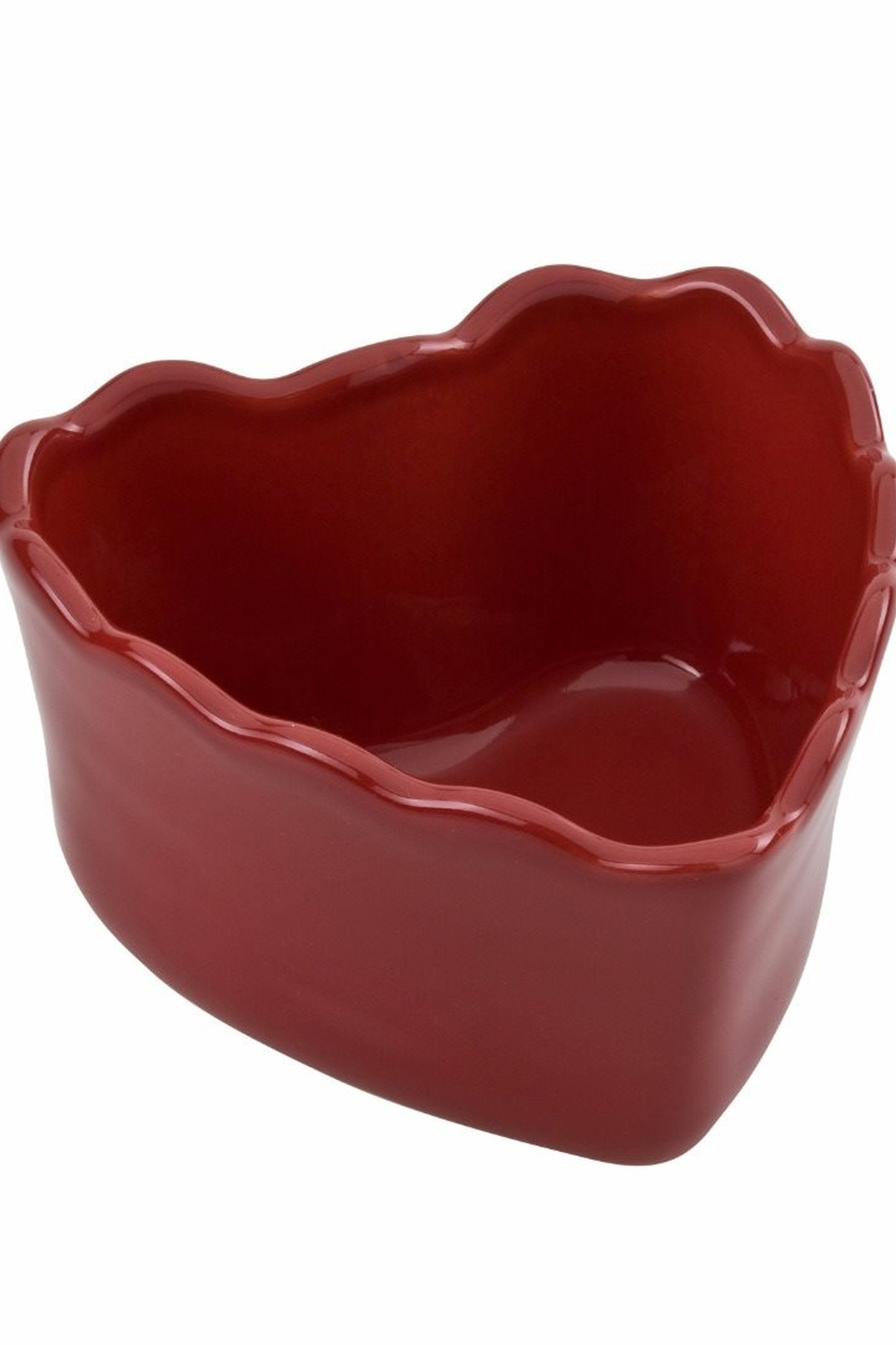 Kalp Seramik Ramekin Kırmızı