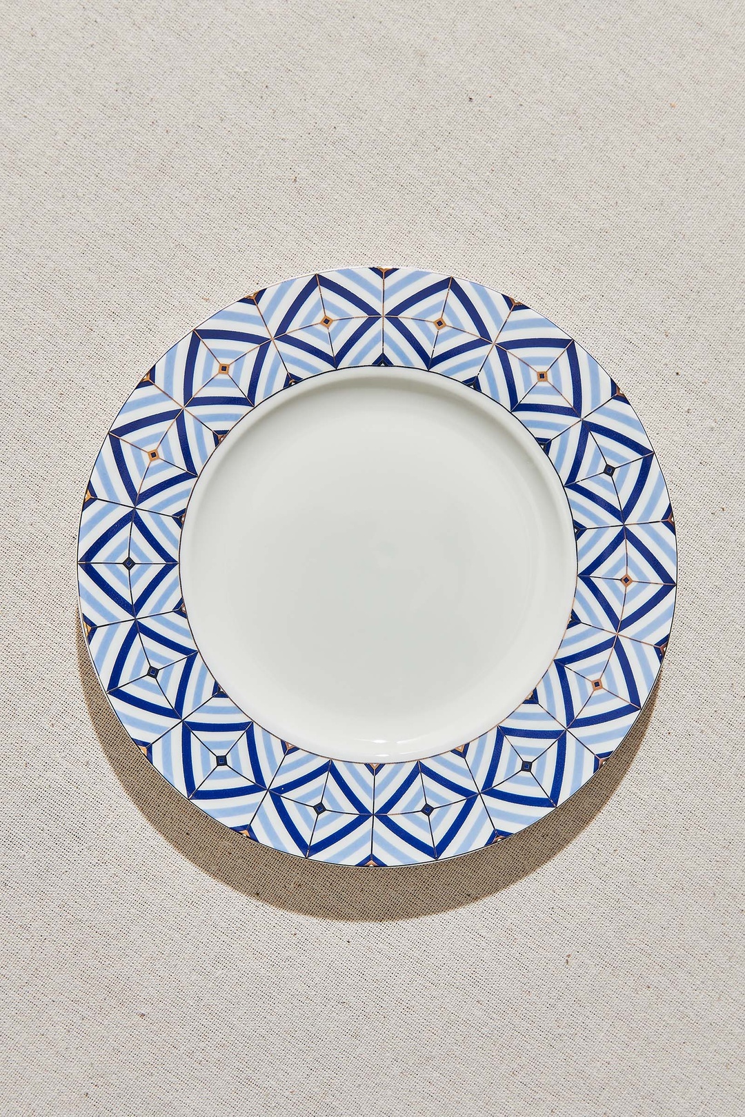 Nautical Porselen Pasta Tabağı Mavi Beyaz