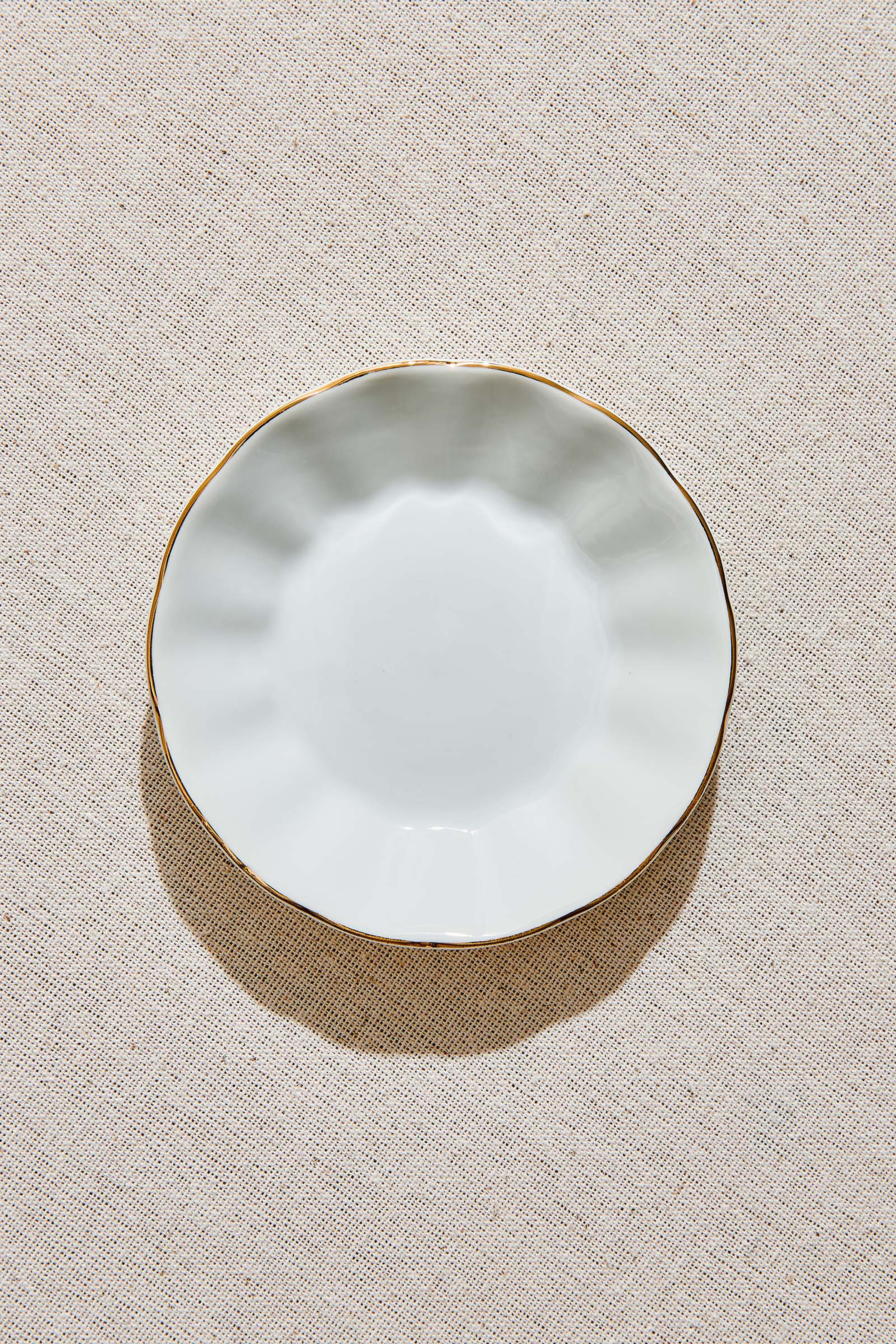 Gold Band Porcelain Tea Plate