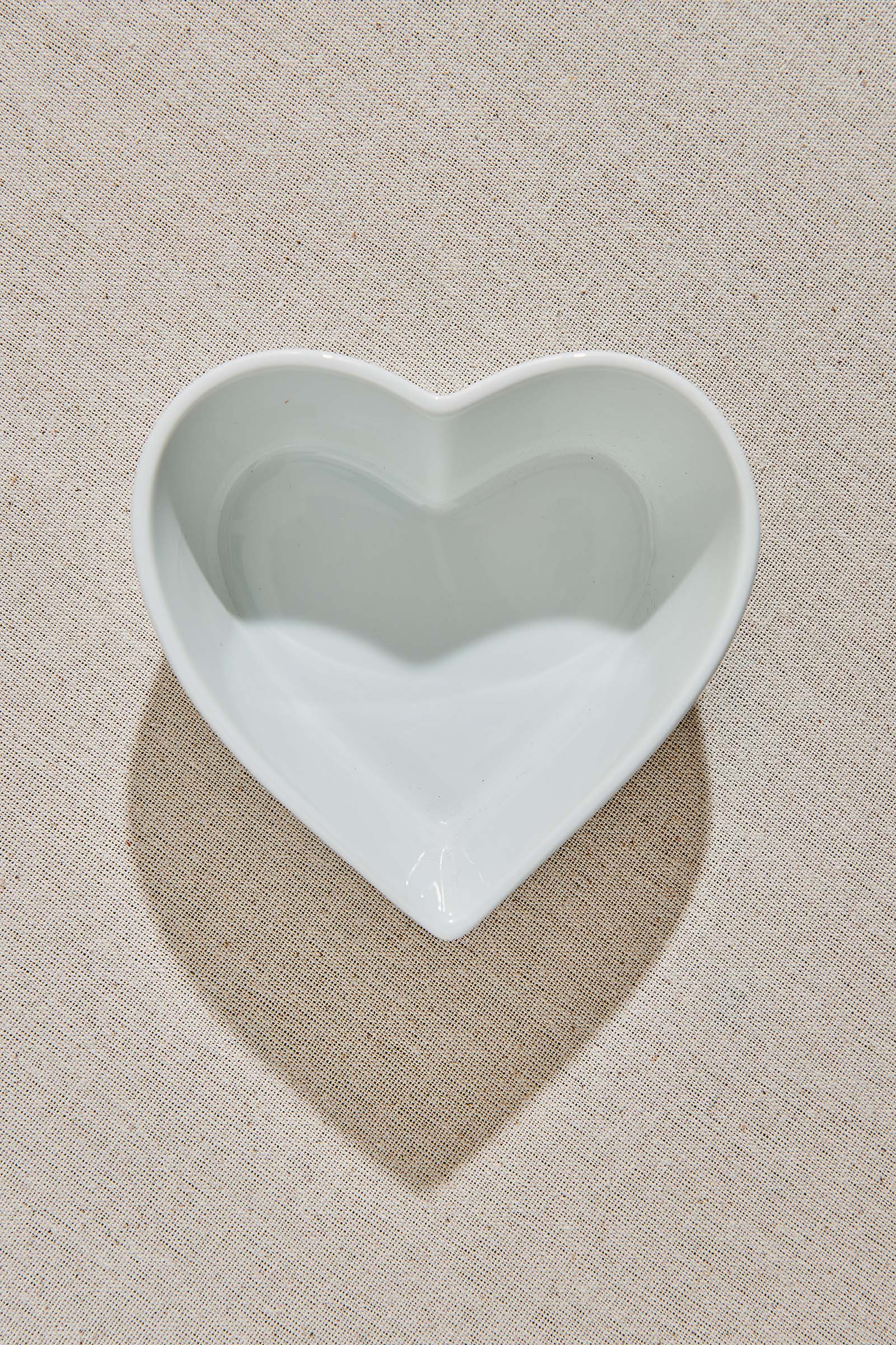 White Heart Porcelain Serving Bowl