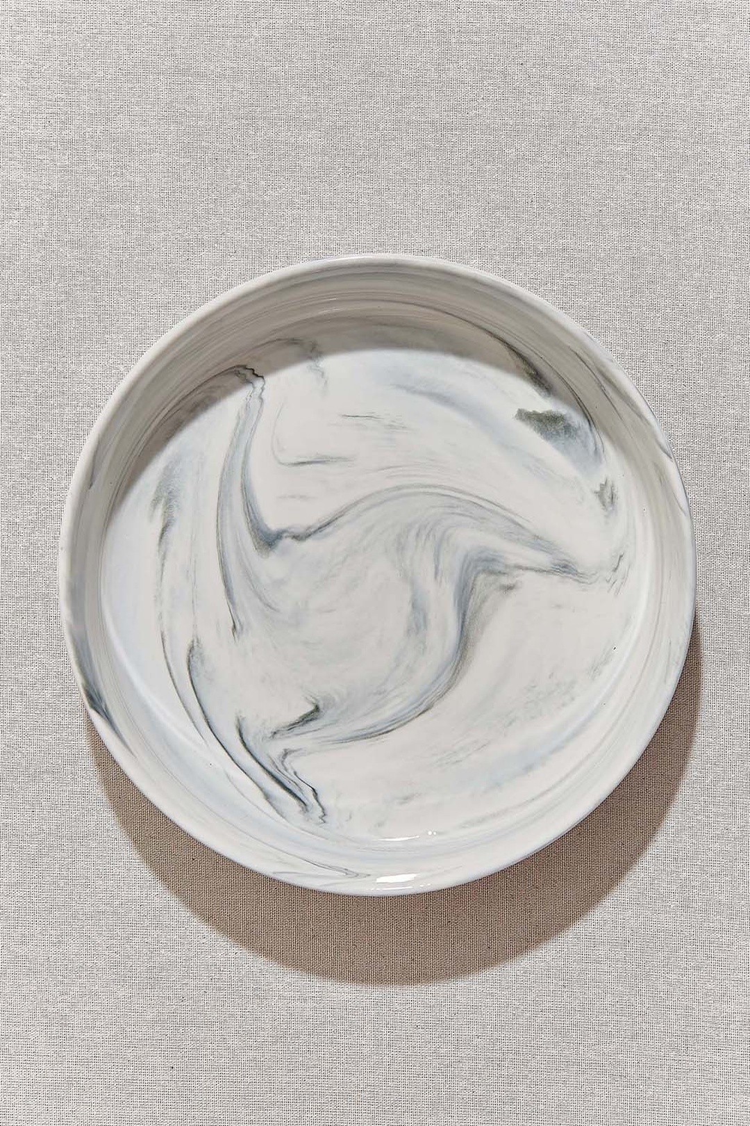 Marble Porselen Servis Kase Gri