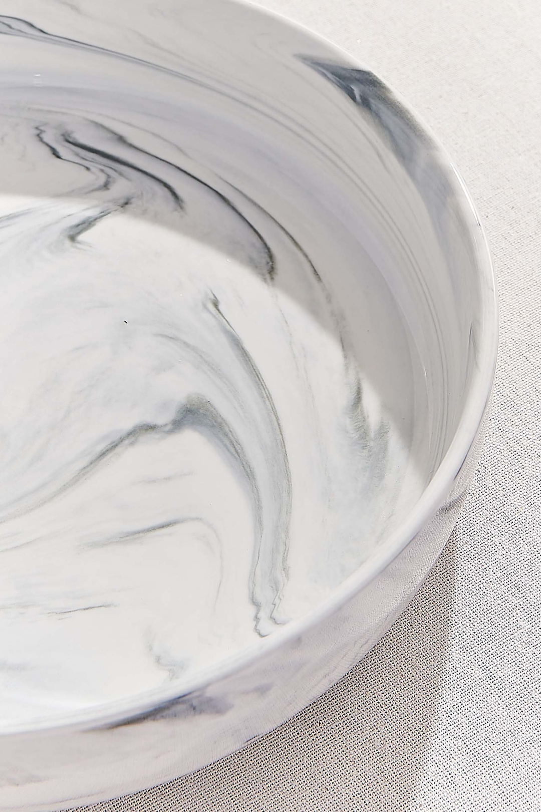 Marble Porselen Servis Kase Gri