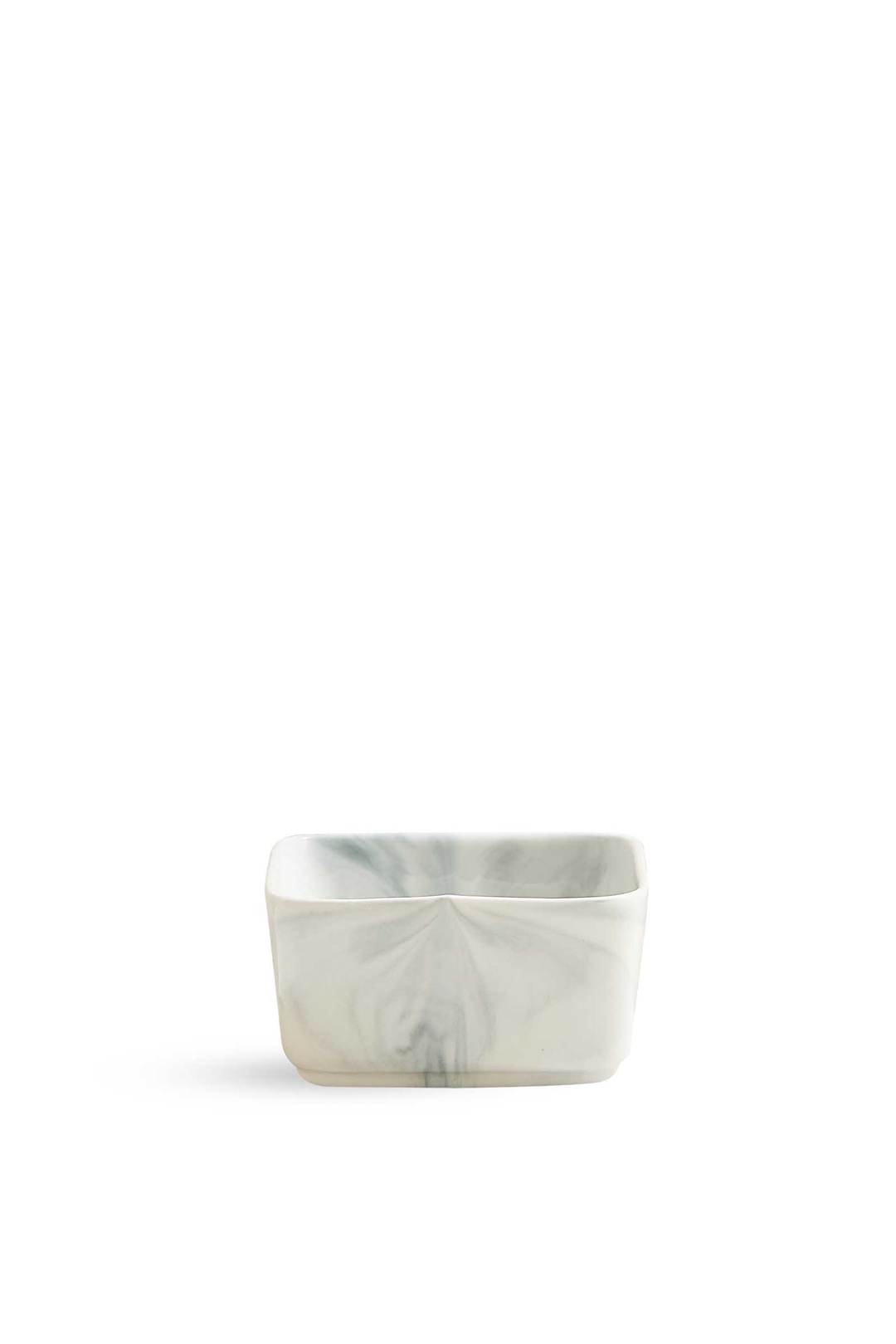 Marble Porselen Servis Kasesi Kare 9 cm Beyaz