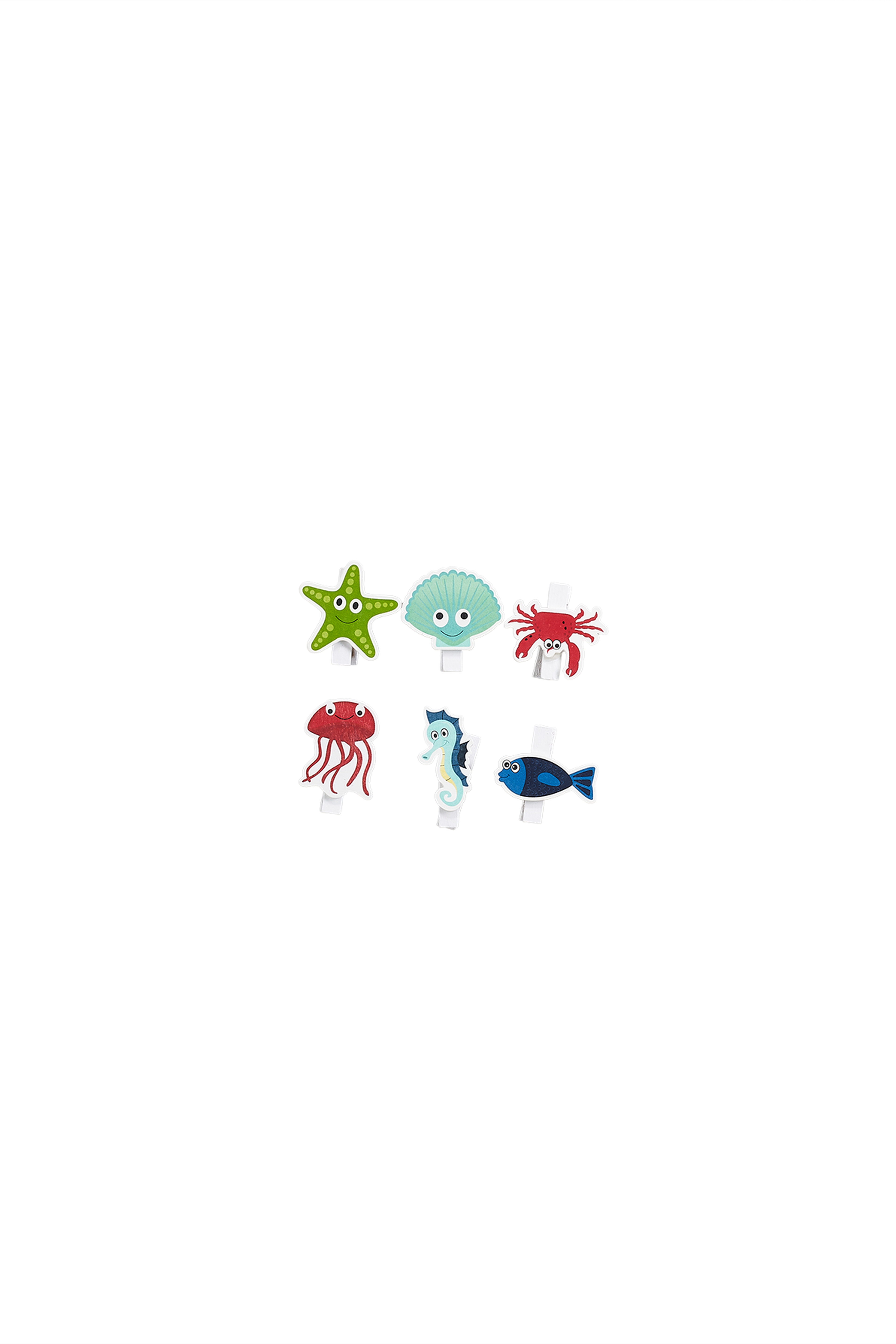 Wooden Peg 6 pcs Sea