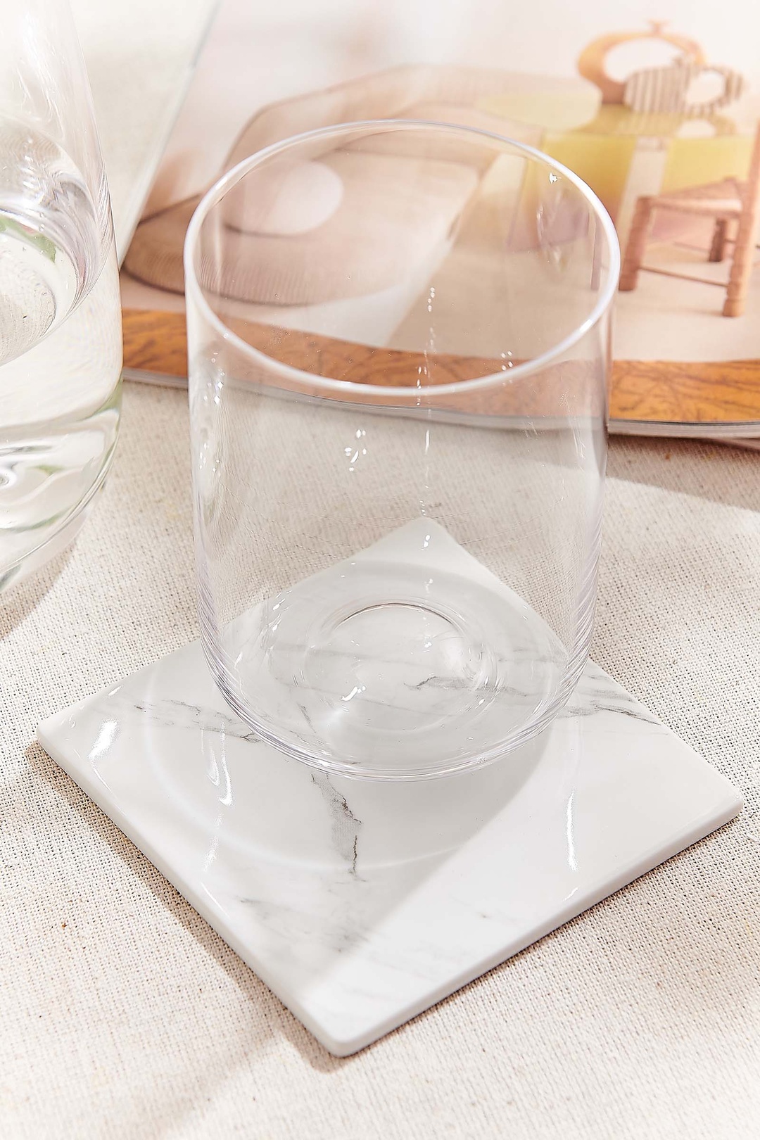 Marble Porselen Kare Bardak Altlığı 4'lü Set