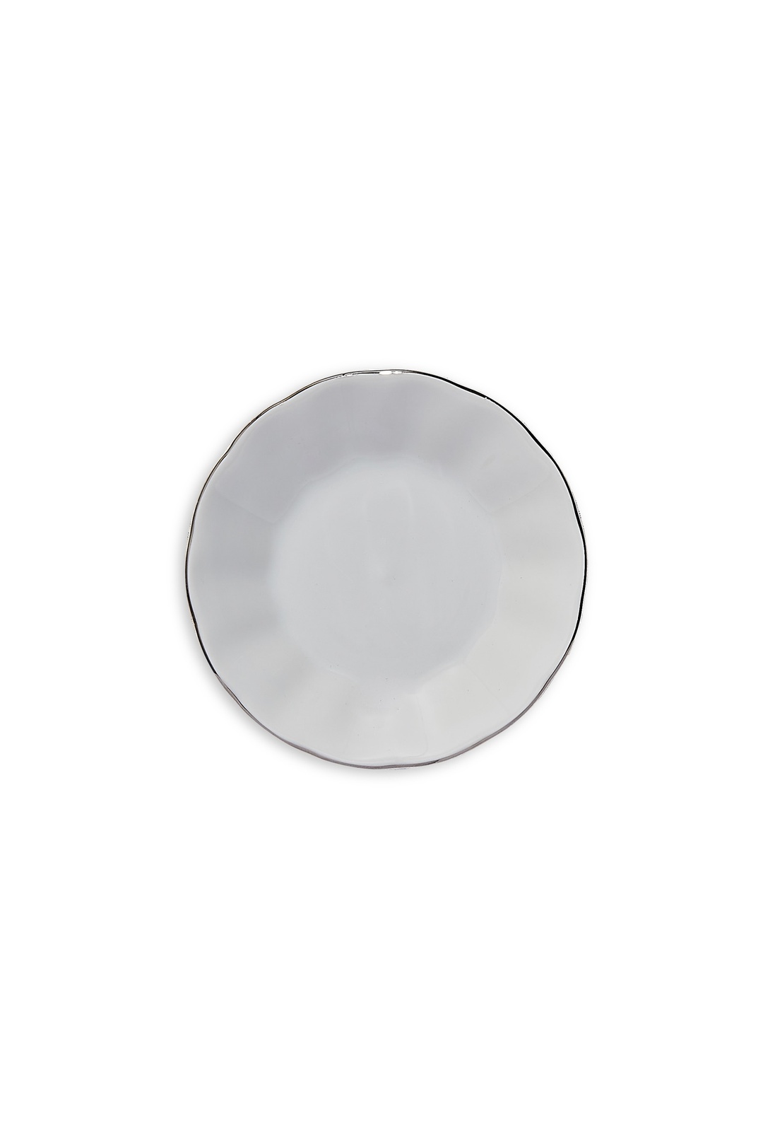 Bant Porselen Çay Tabağı Platin