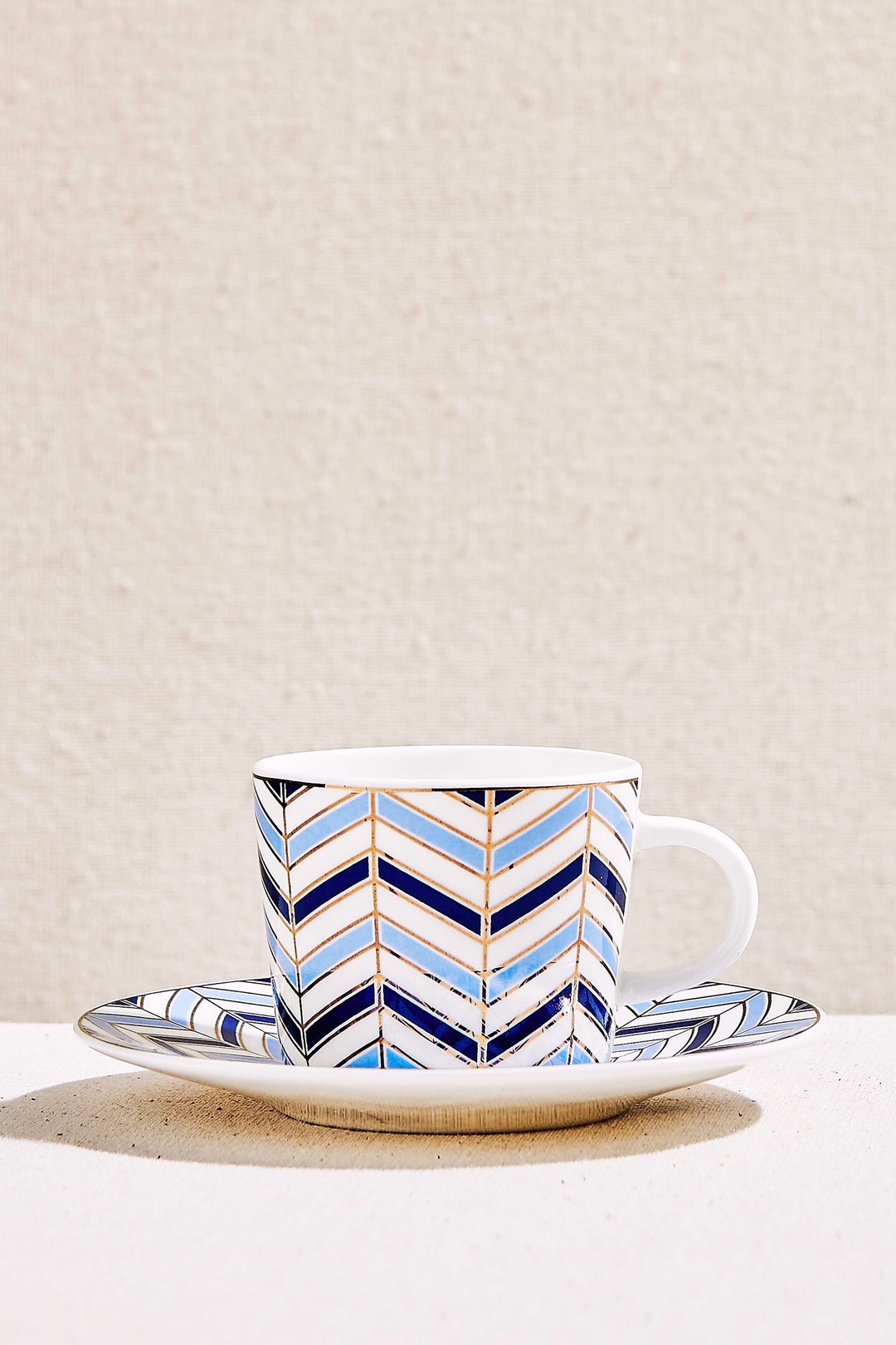 Nautical Porselen Espresso Fincanı Mavi Beyaz