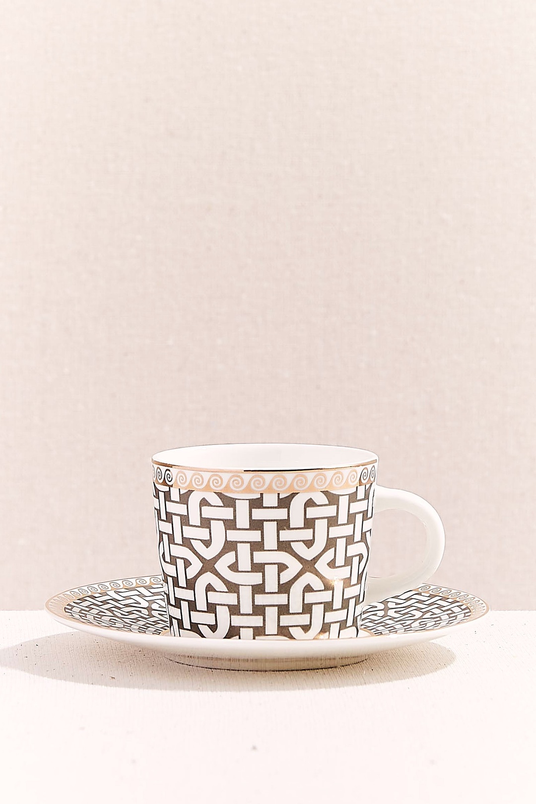 Kahve Link Porselen Espresso Fincanı Krem Kahve