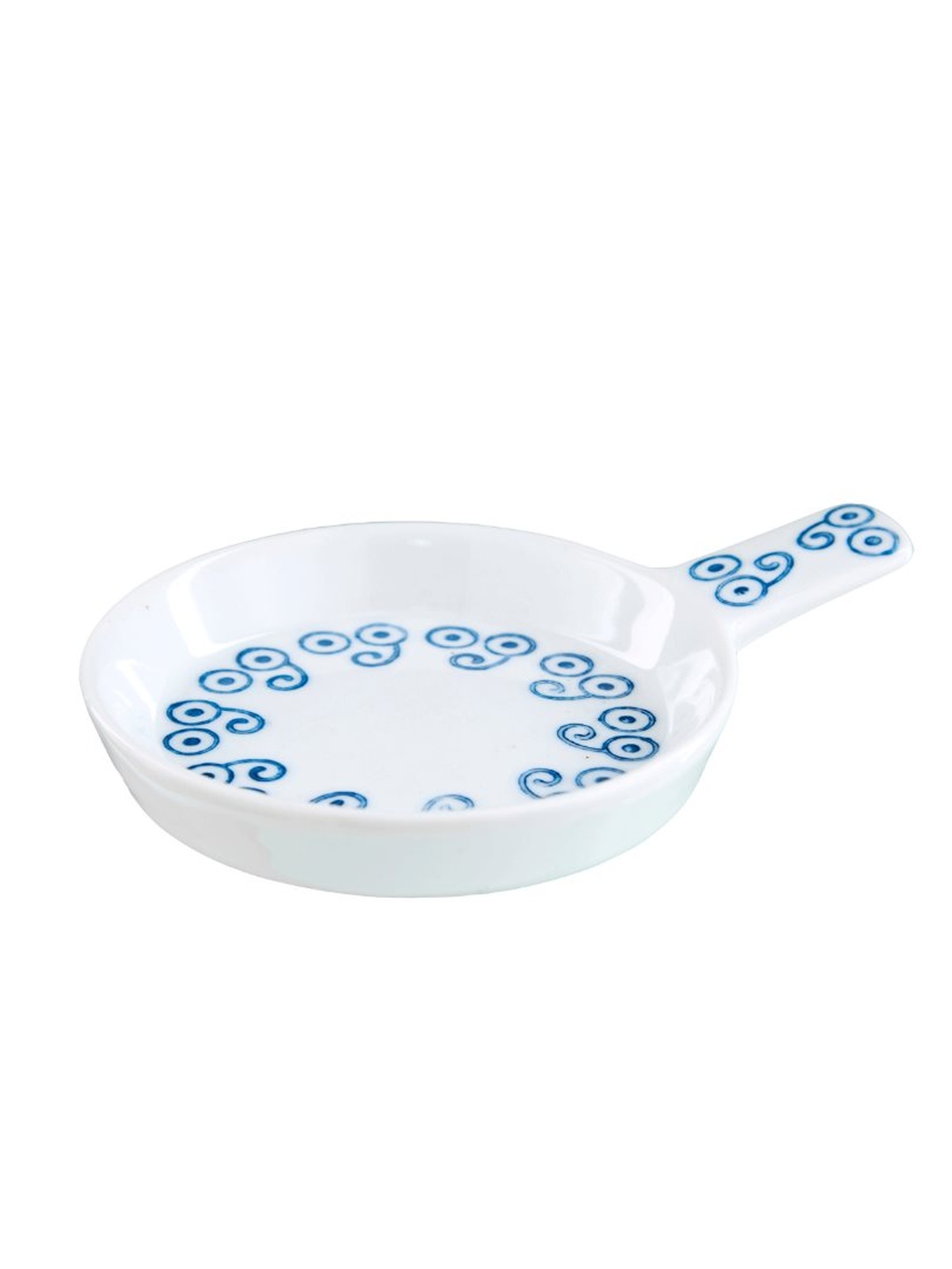 Beyaz Mavi Snack 1 Porselen Servis Tabağı