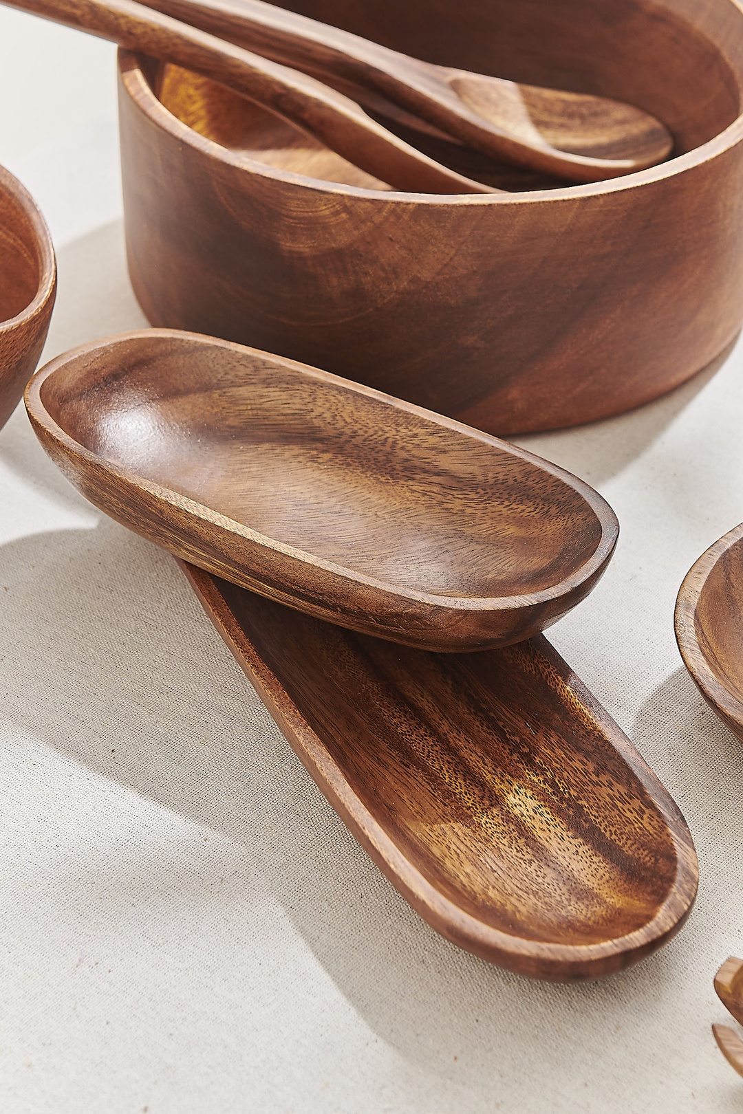 Ahşap Acacia Oval Servis Tabağı M