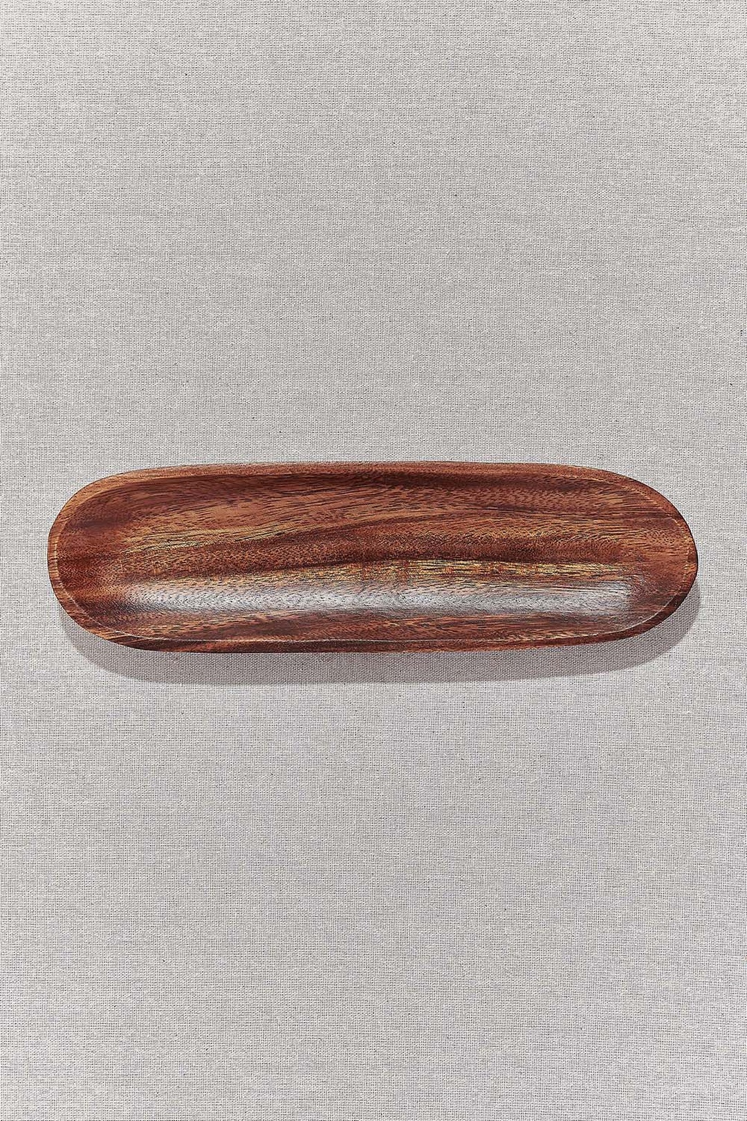 Ahşap Acacia Oval Servis Tabağı M