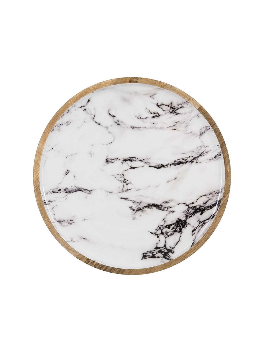 Ahşap Marble Dekoratif Tabak S