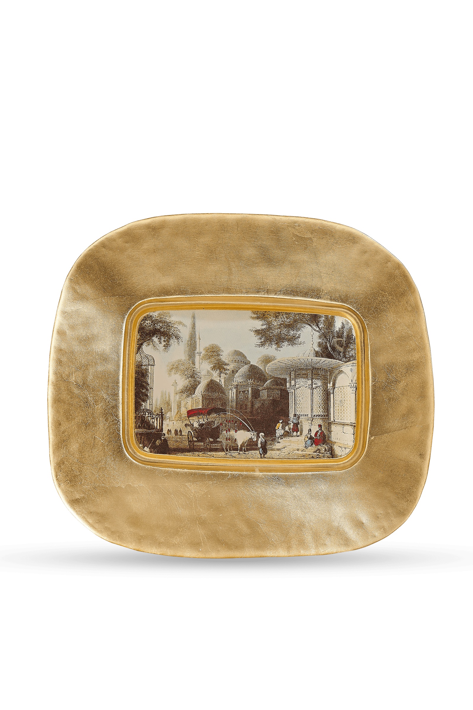 Paşabahçe(パシャバチェ) 装飾皿 24金レリーフ 限定品 Sehzade Kulliyesı Ve Sebılı Big Plate Price - Paşabahçe