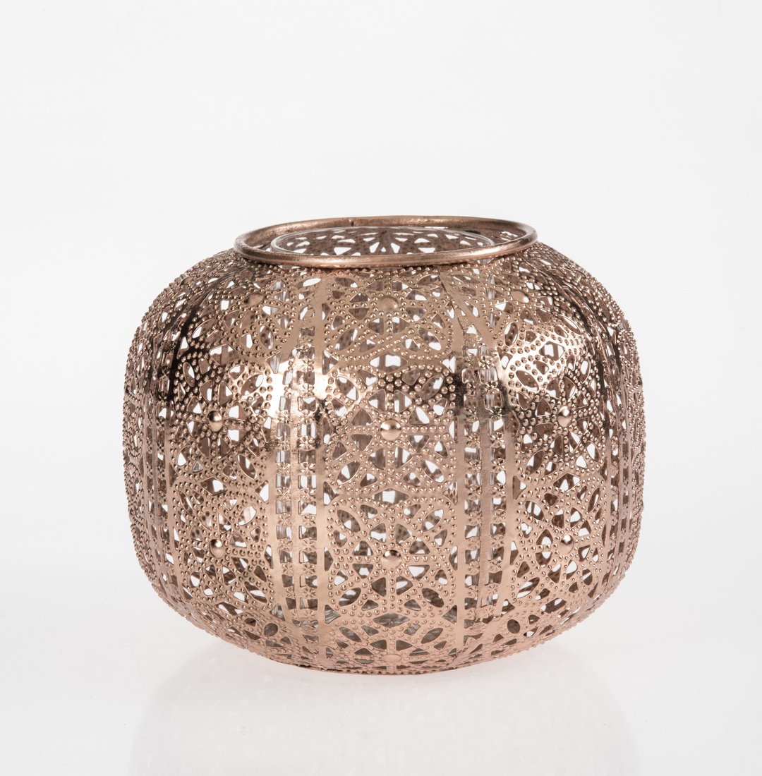 Bakır Ajur Metal Tealight Mumluk L