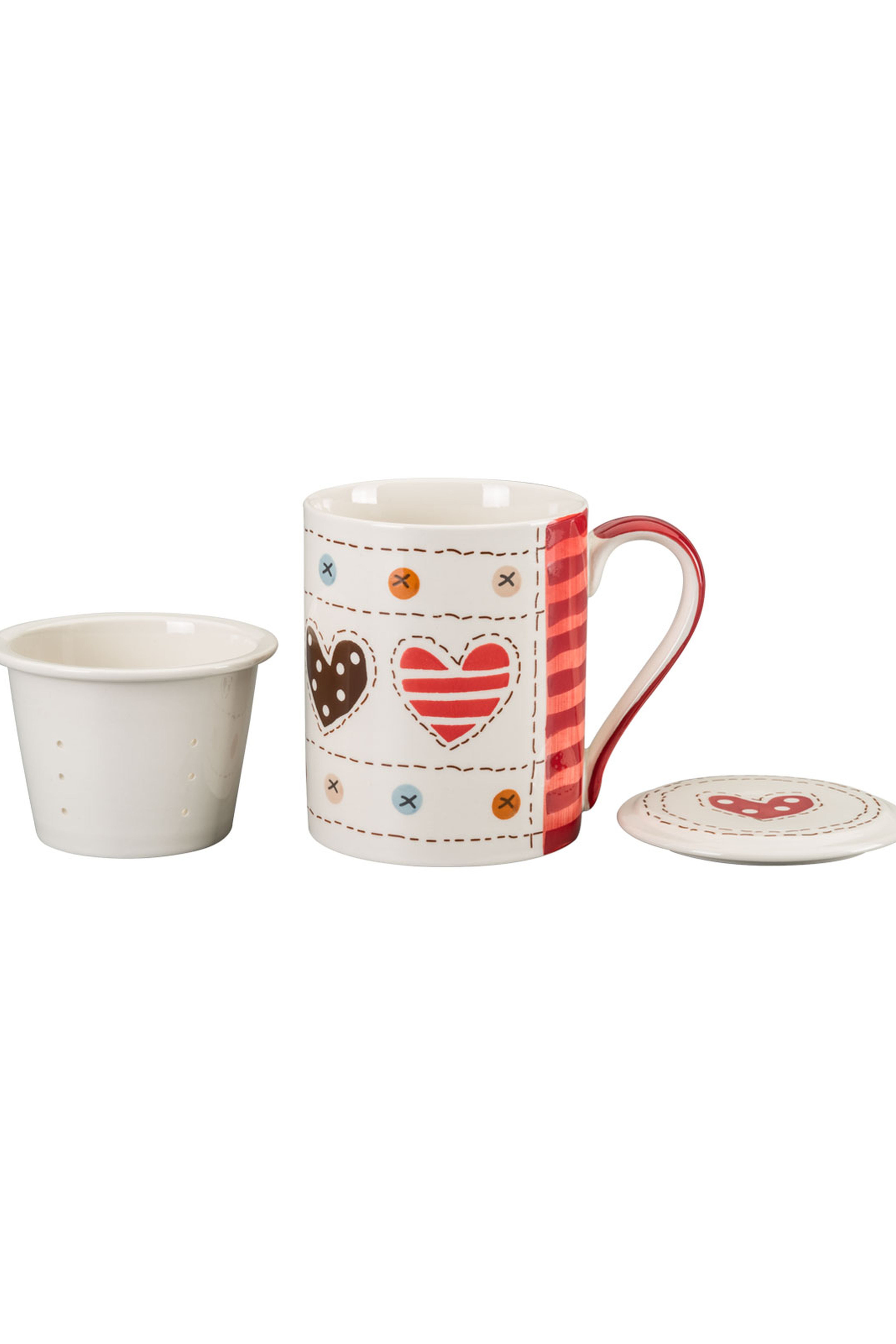Red Love Ceramic Mug with Lid