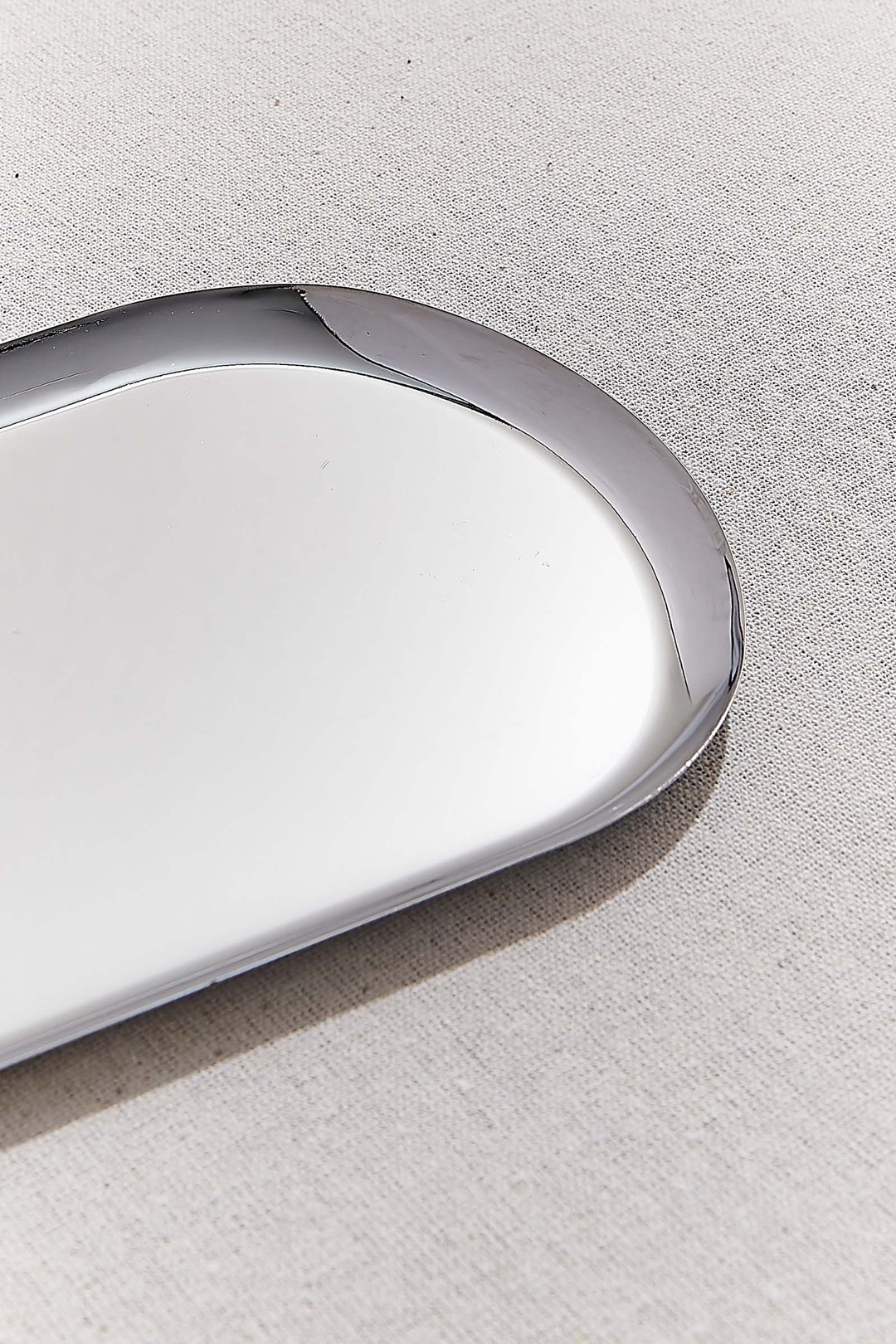 Metal Oval Tepsi 24 cm Silver
