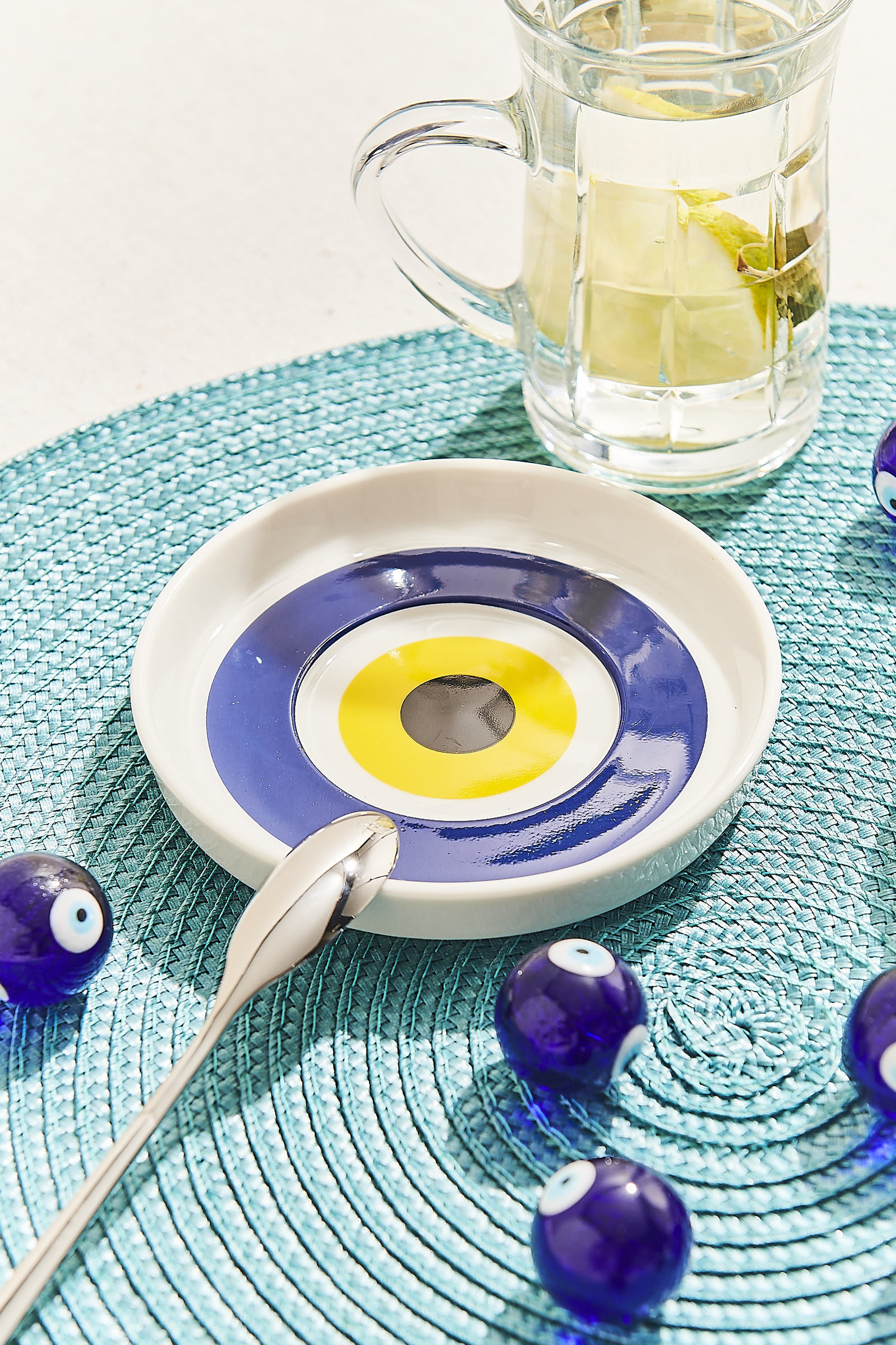 Turquoise Nazar Porcelain Tea Plate