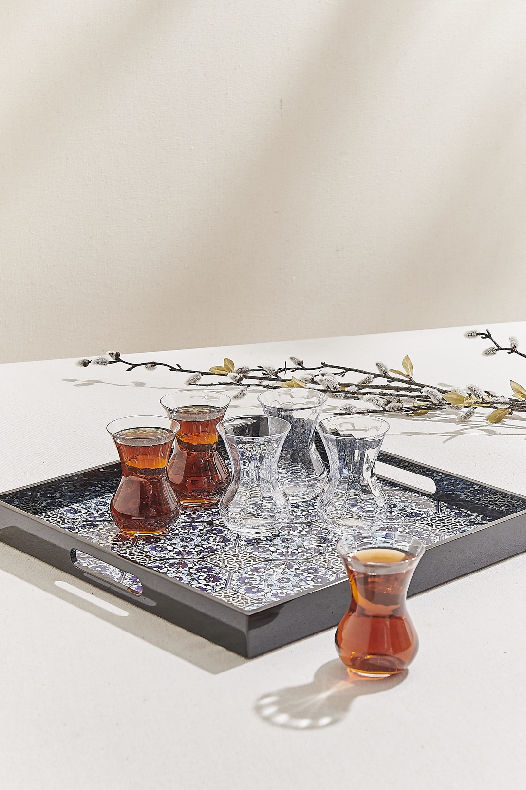 Kütahya Çini Karolu Tepsi 35x35 cm
