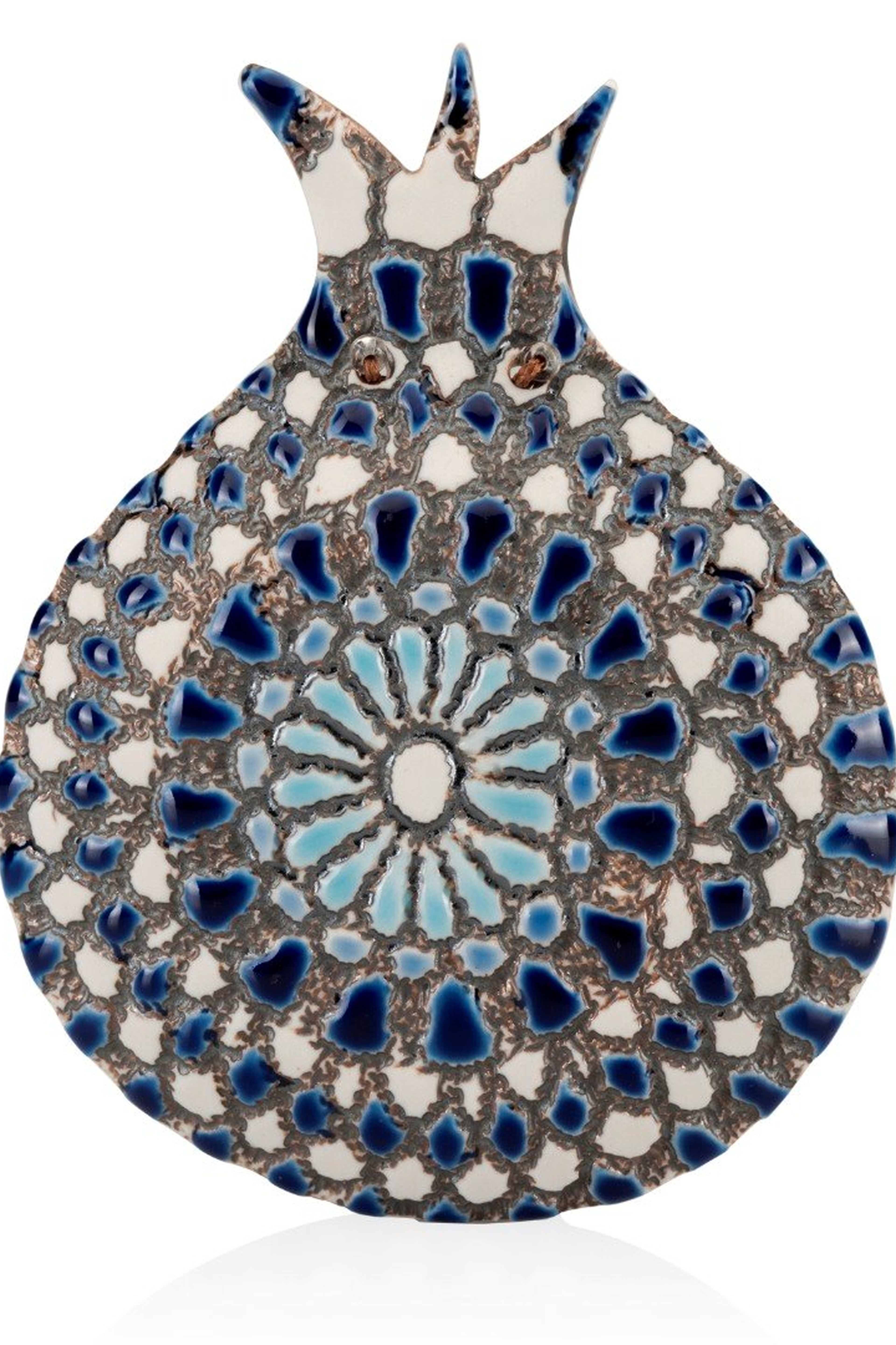 Natural Porcelain Wall Ornament Pomegranate Blue