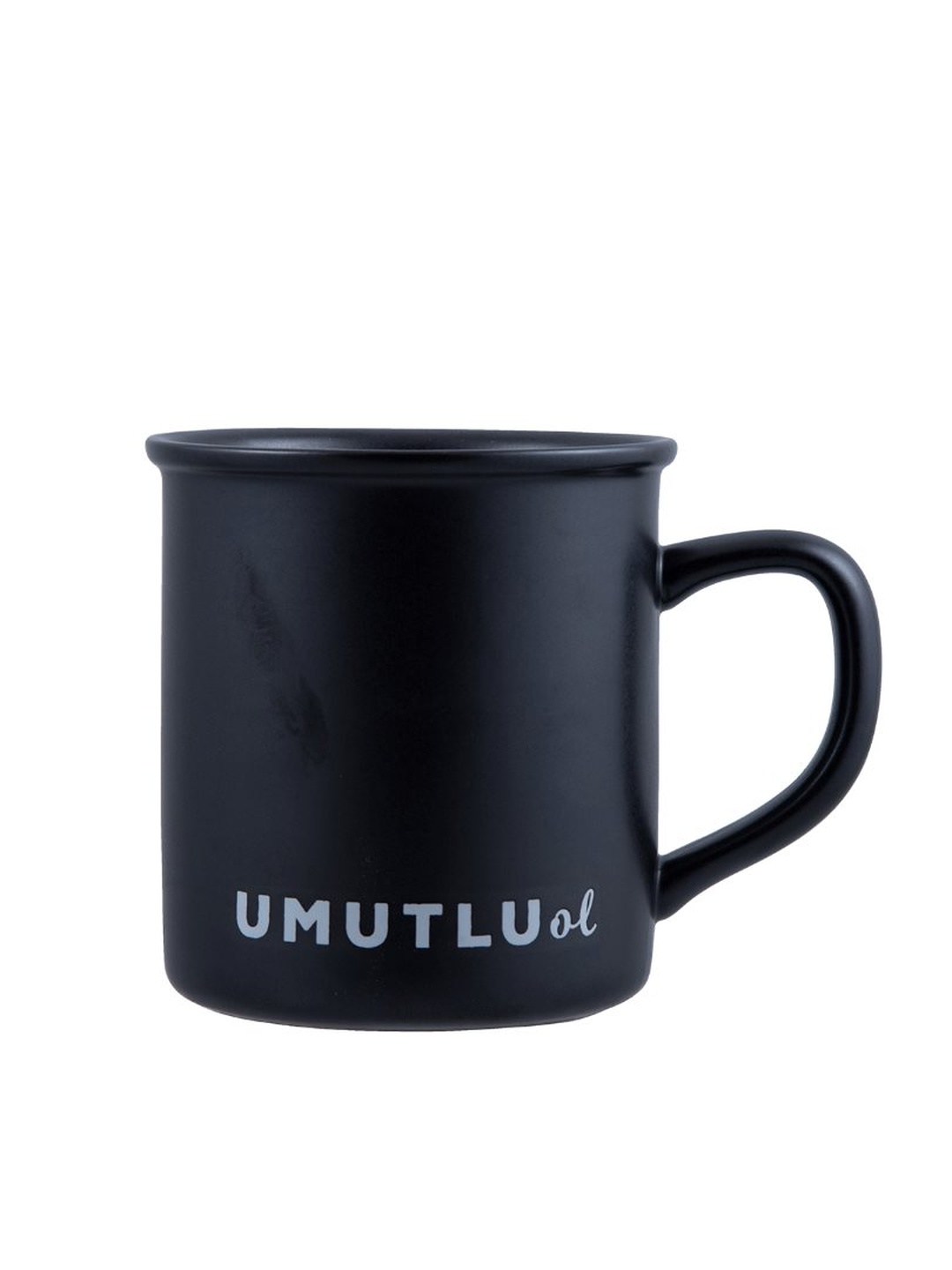 "Umutlu Ol"" Siyah Seramik Kupa"