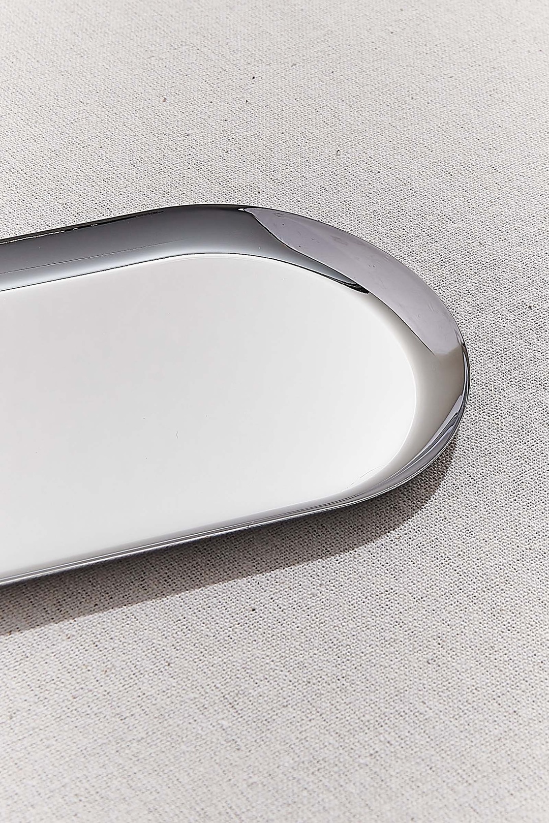 Metal Oval Tepsi 21 cm Silver
