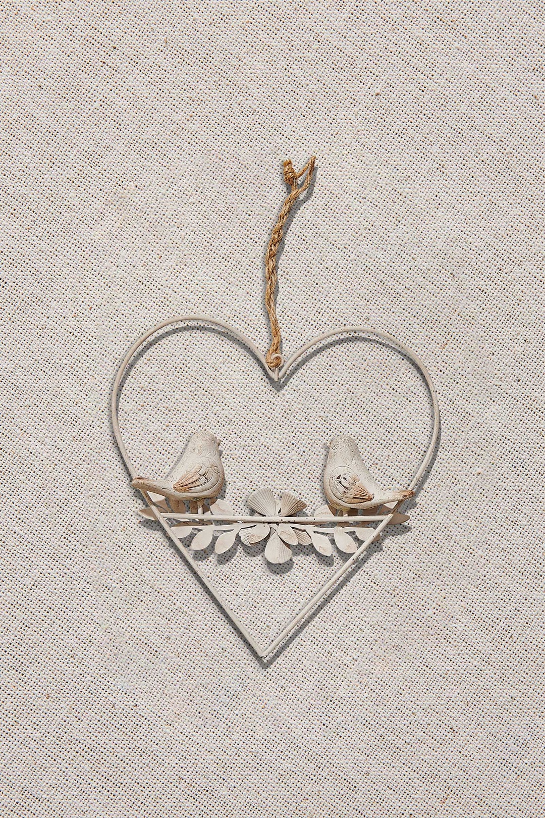 Lovebirds Metal Kapı Süsü Beyaz