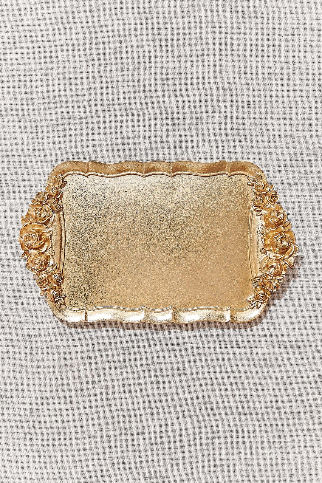 Gold Gül Dekoratif Tepsi