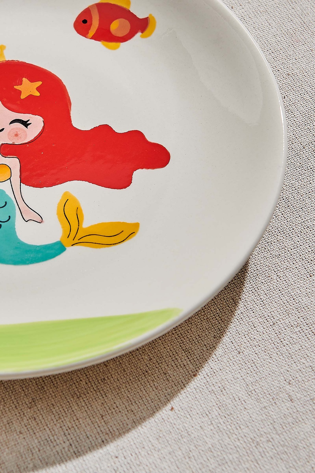Deniz Kızı Seramik Pasta Tabağı