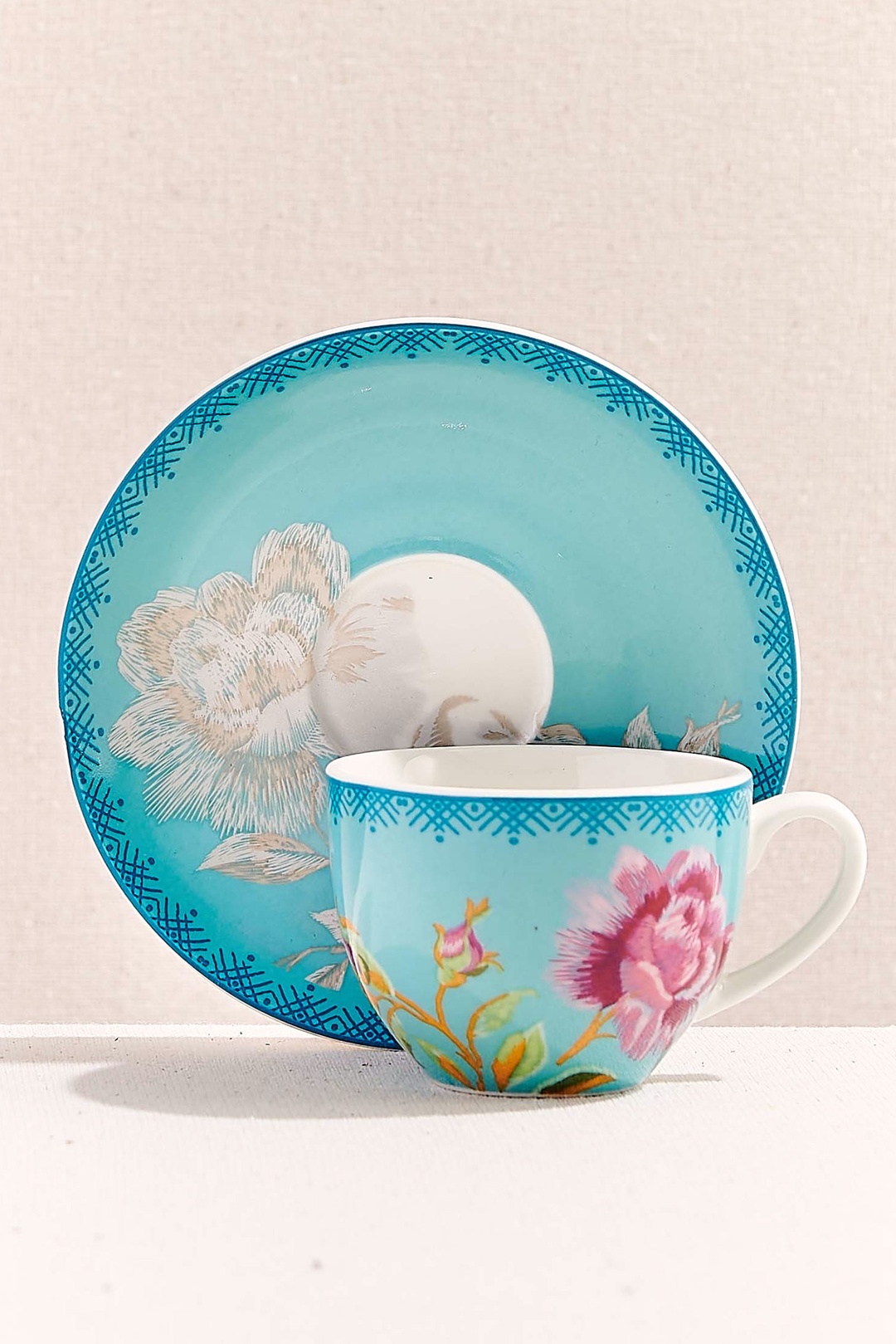 Şakayık Porselen Espresso Fincanı Turkuaz