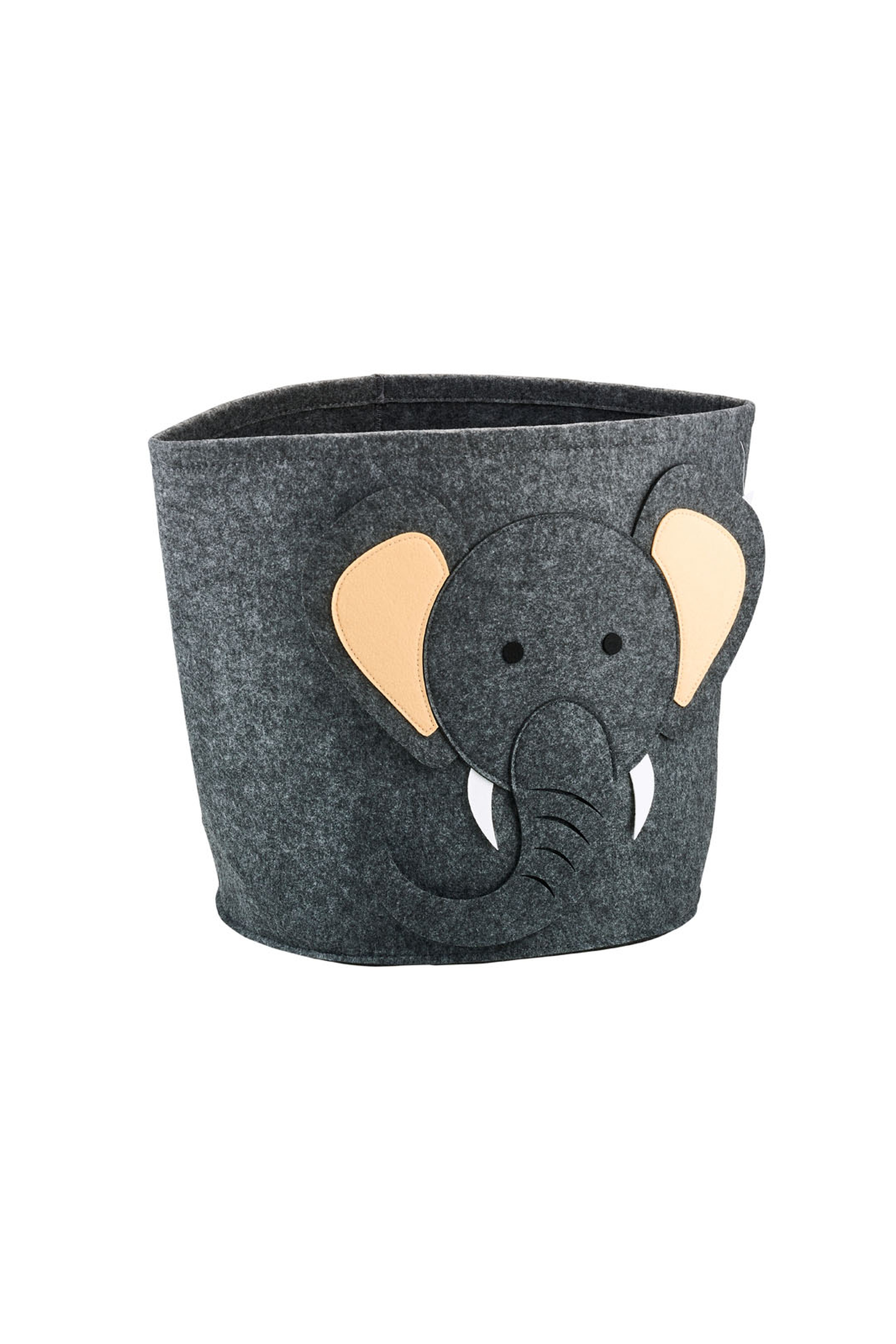 Gray Elephant Felt Basket