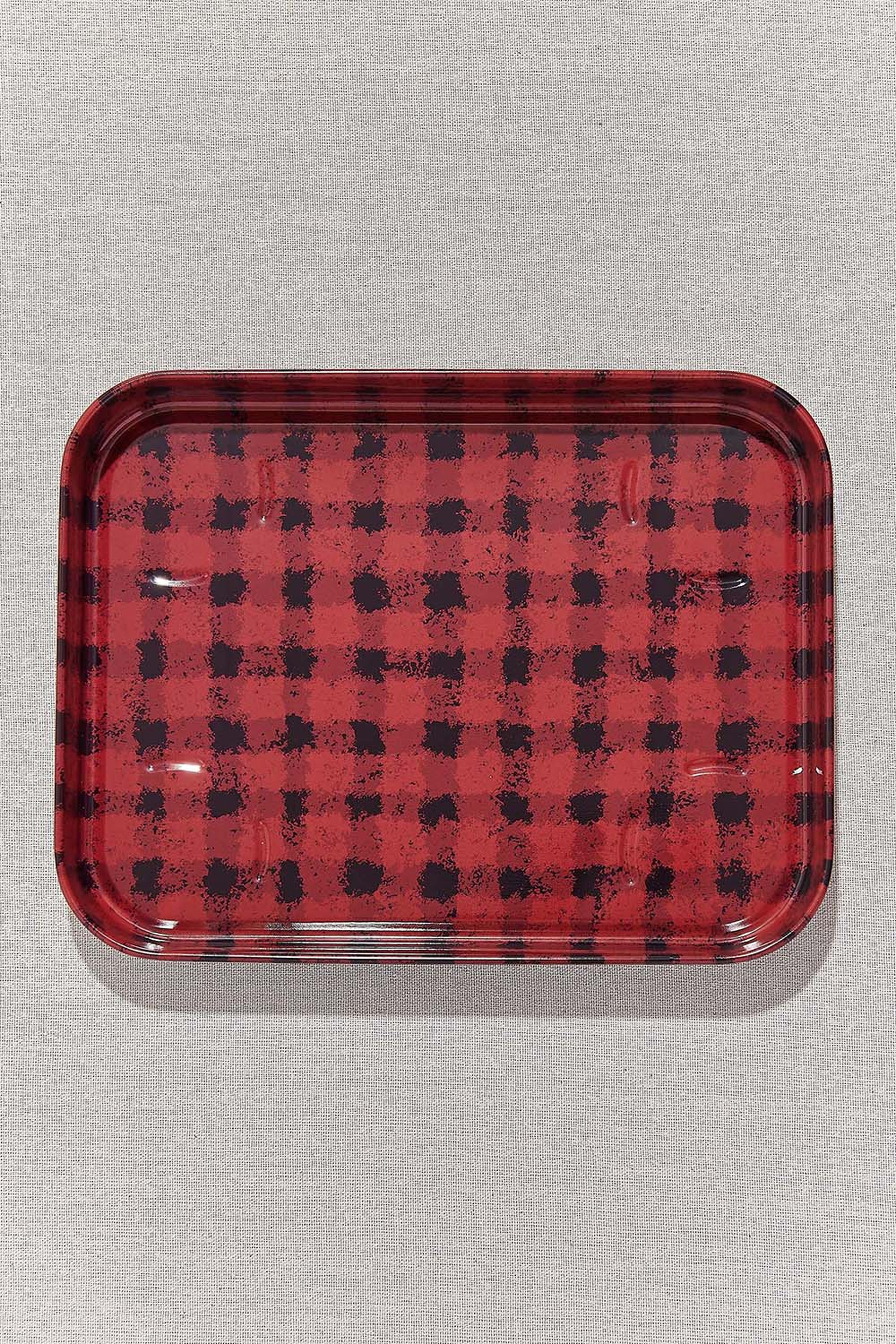 Checkered Bistro Tray Black Red