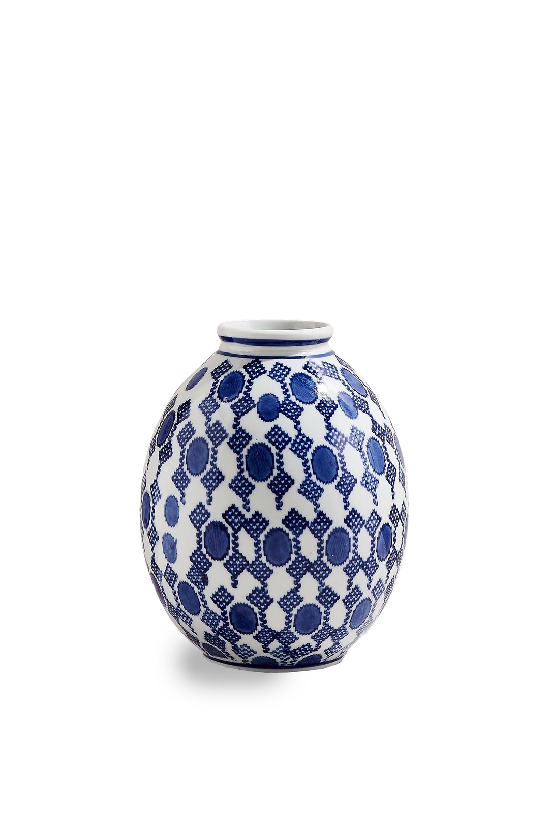 Beyaz Mavi Gumbet Porselen Dekoratif Obje M