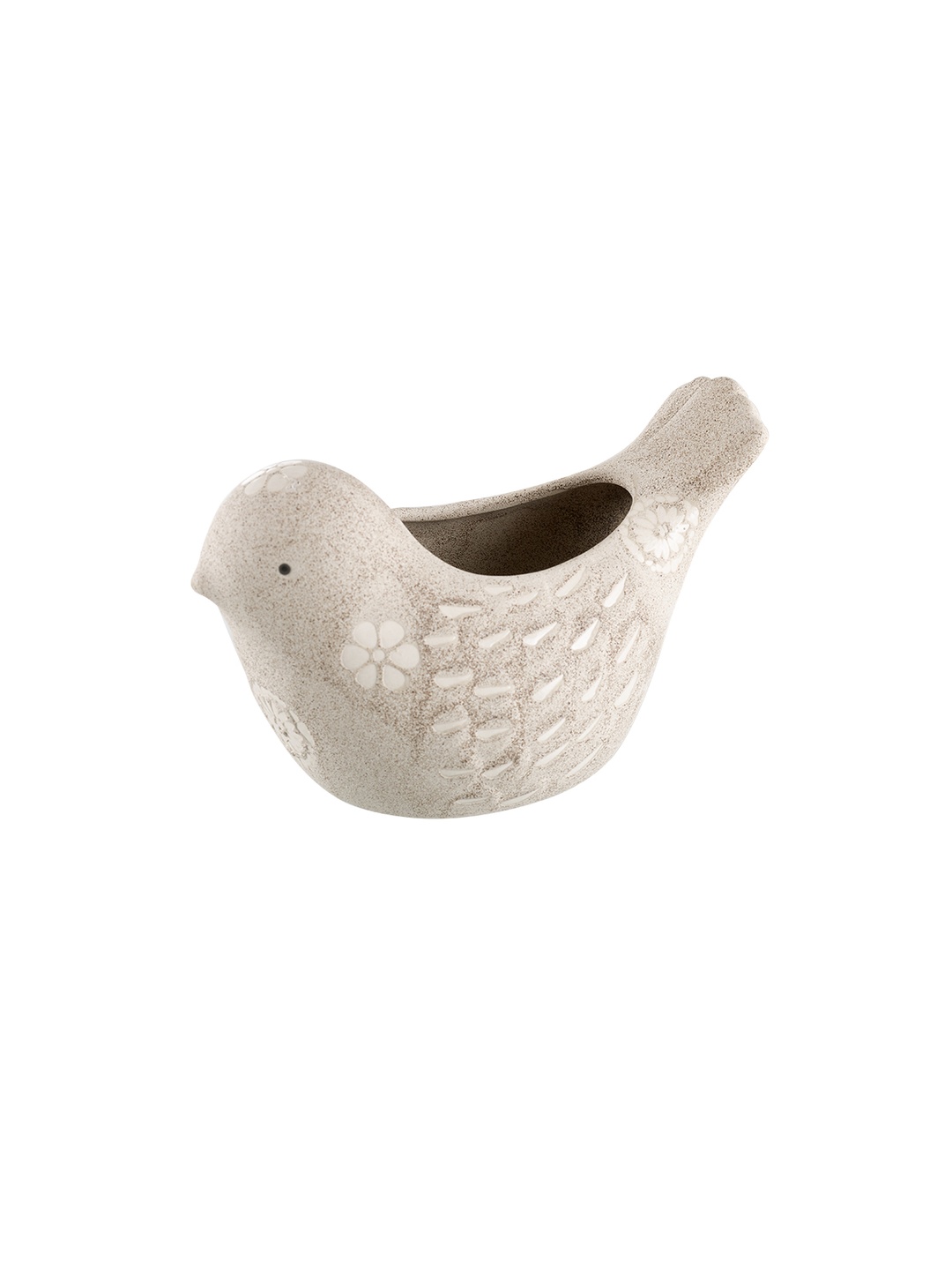 Ceramic Flower Pot with Bird Flowers
