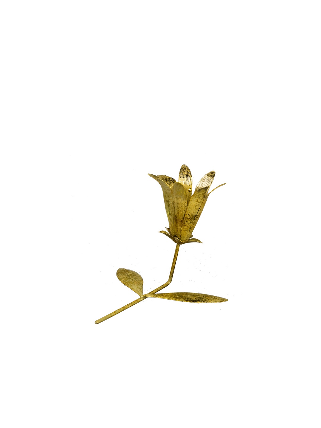 Gold Flower 1 Metal Şamdan Mumluk