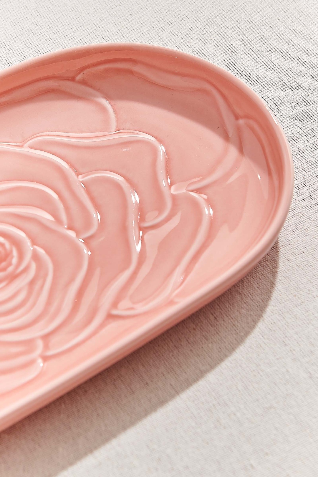 Rose Seramik Servis Tabağı Pembe