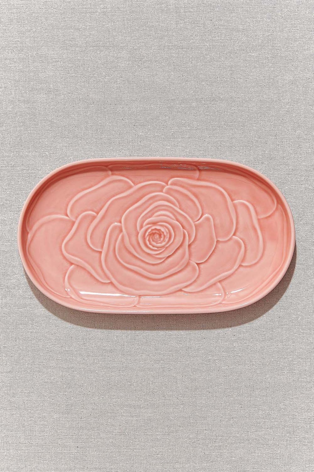 Rose Seramik Servis Tabağı Pembe