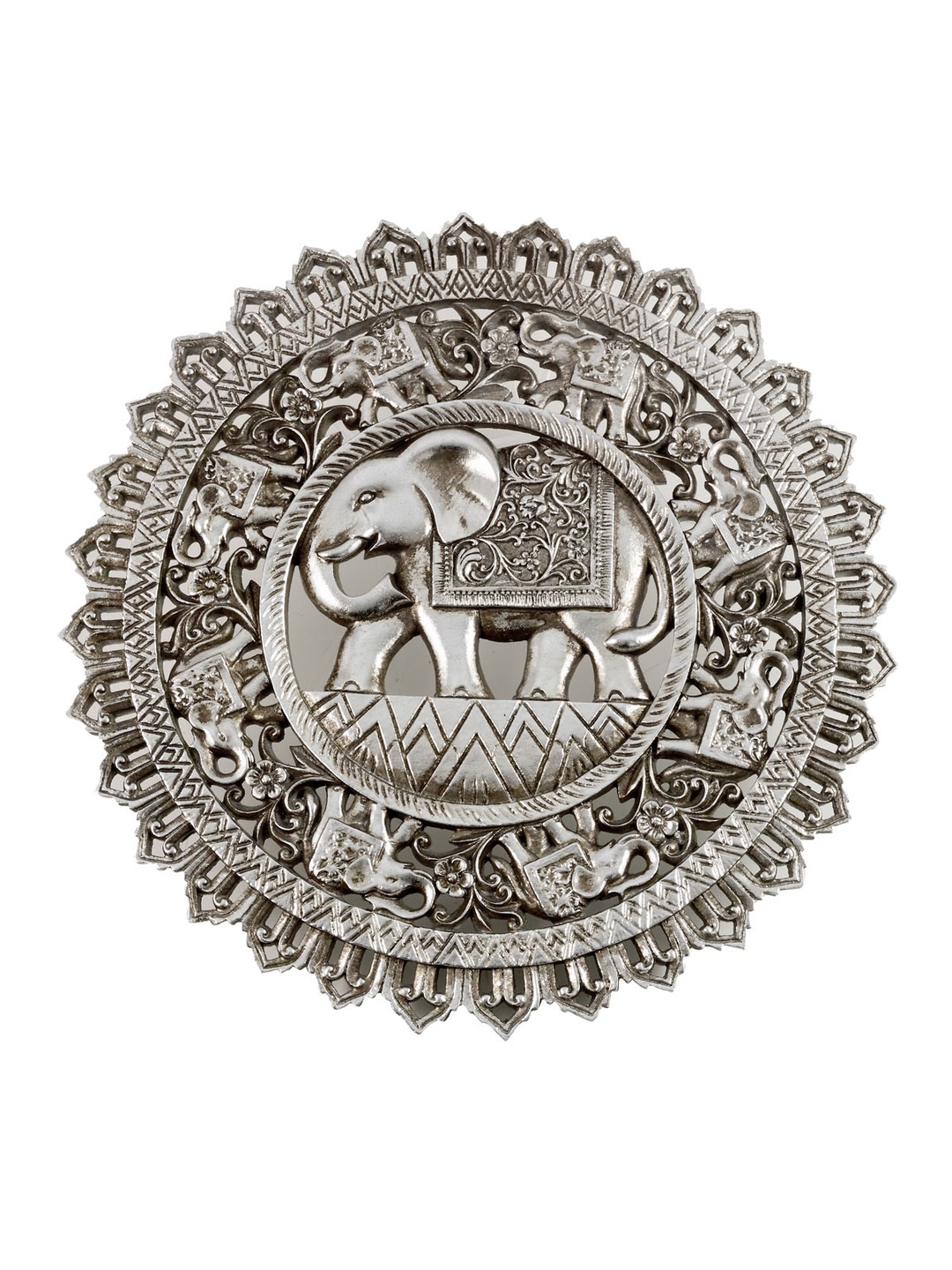 Silver Şans Fili 2 Resin Duvar Süsü