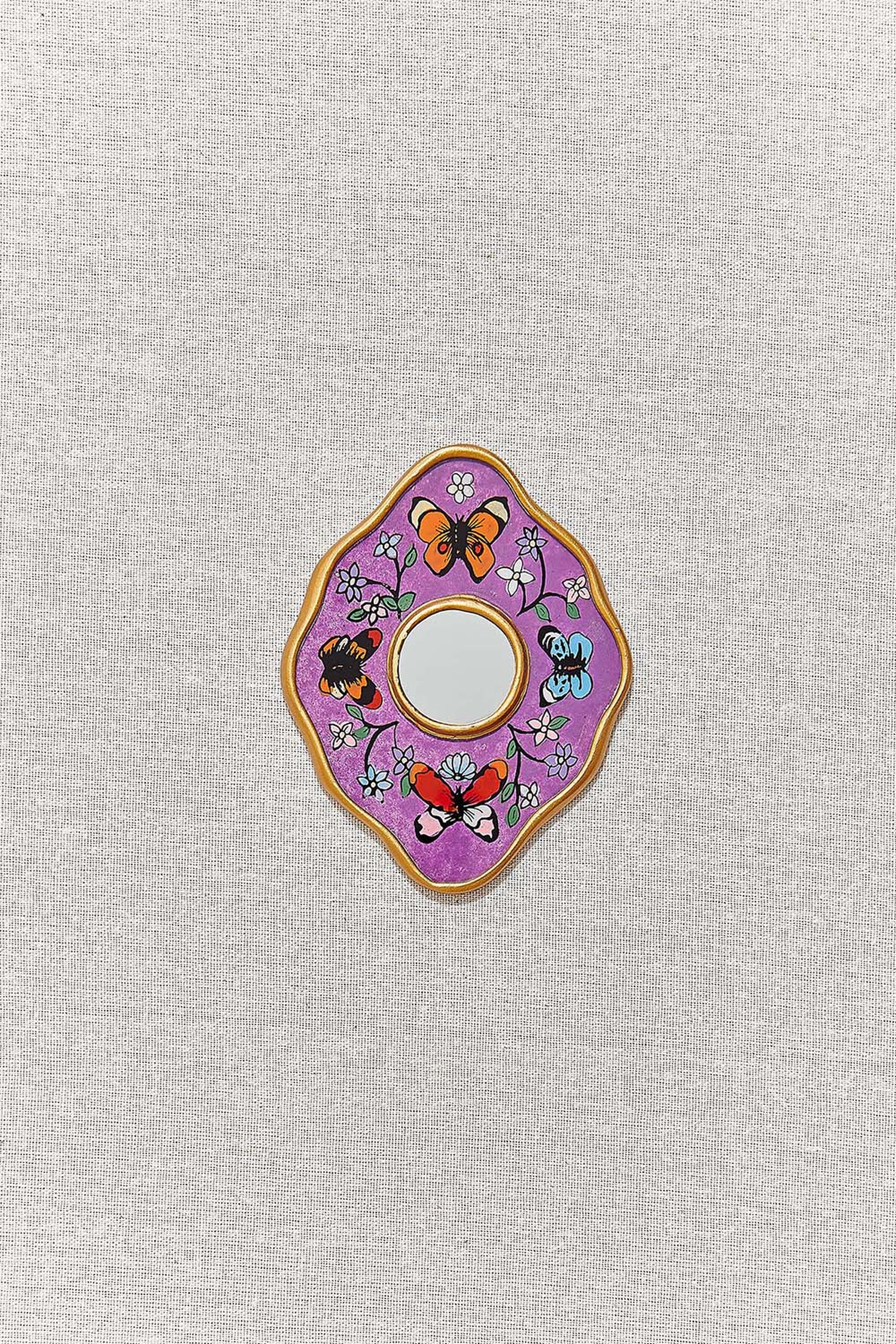 Mini Çiçek Ayna Oval 12x10.5x1 cm