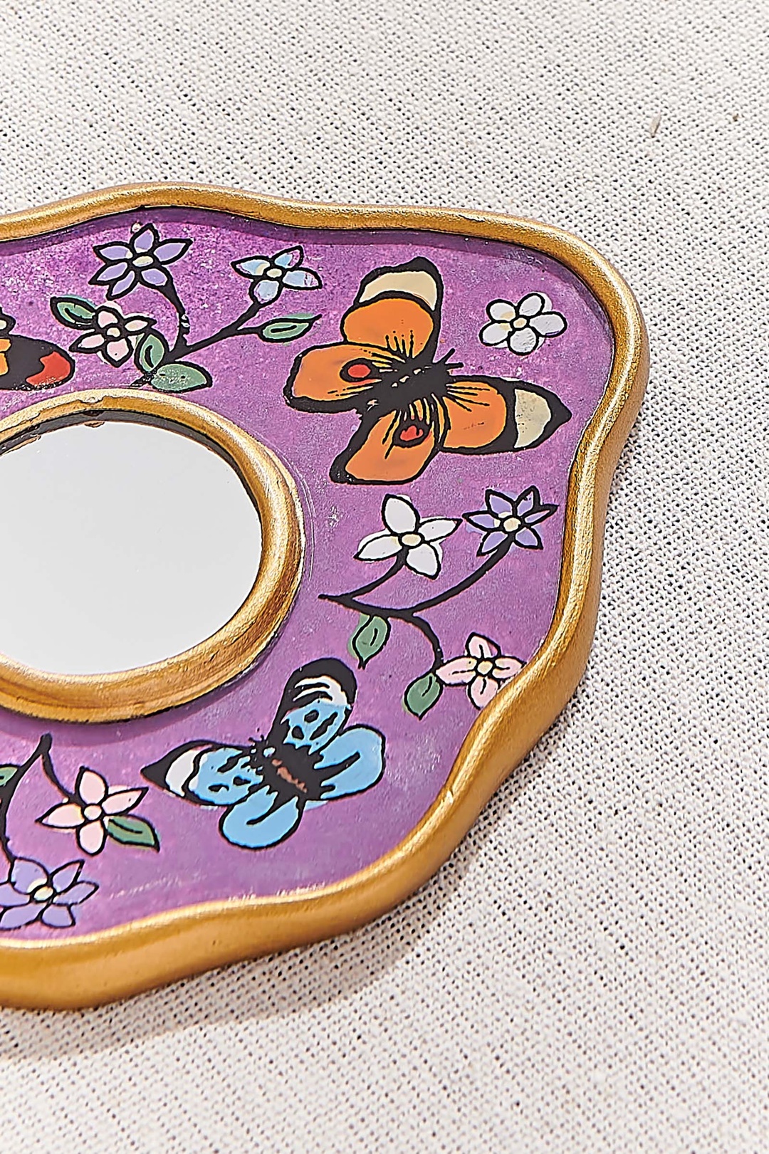 Mini Çiçek Ayna Oval 12x10.5x1 cm