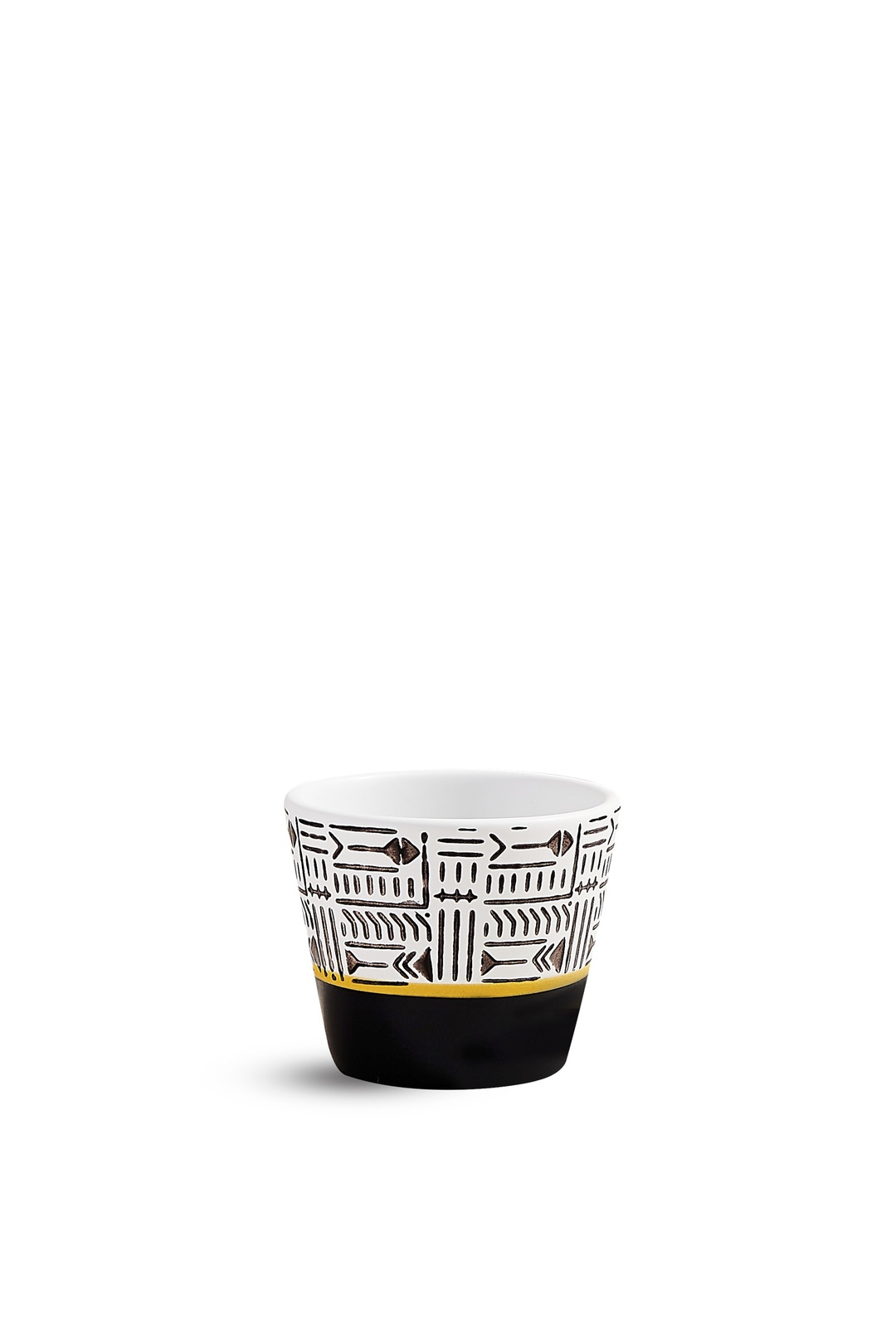 Siyah Beyaz Tribe 3 Seramik Espresso Bardağı